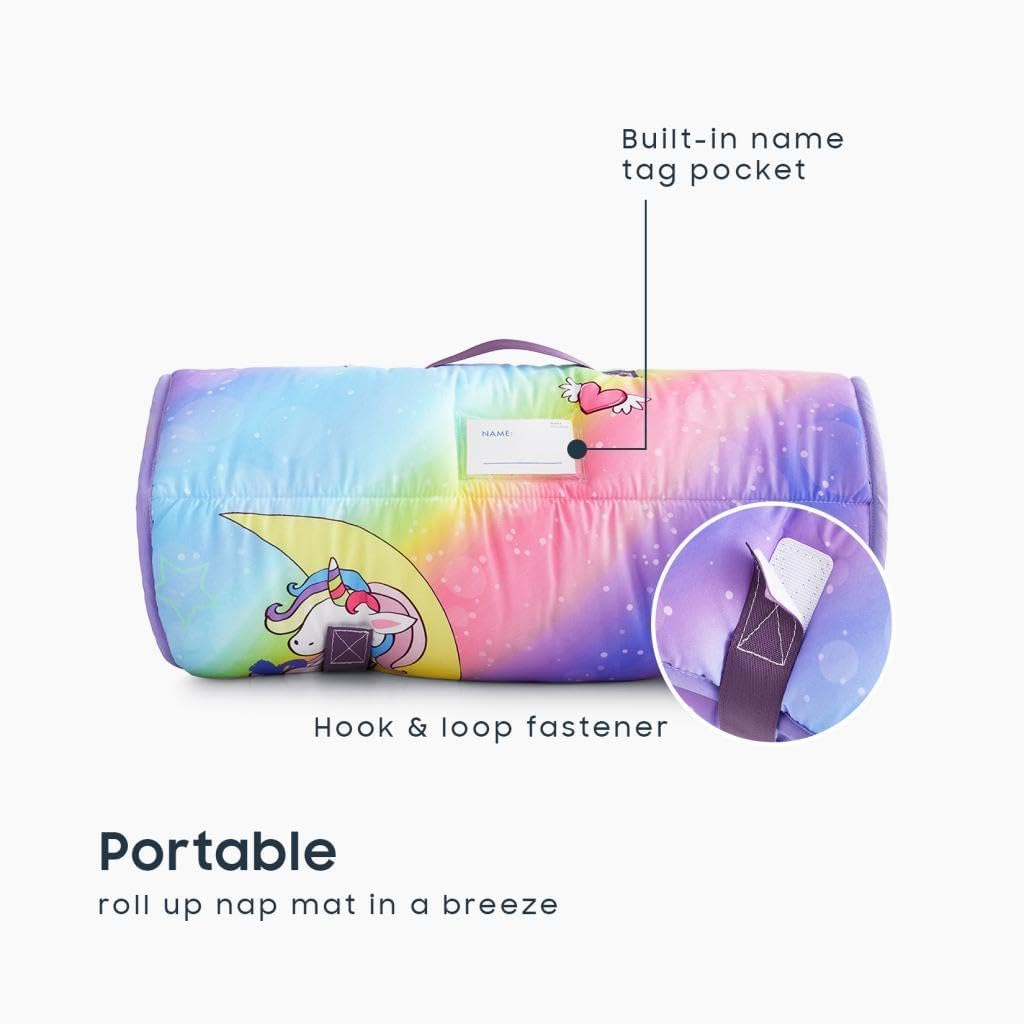 Wake in Cloud - Nap Mat with Removable Pillow for Kids Toddler Boys Girls Daycare Preschool Kindergarten Sleeping Bag, 100% Microfiber image number 4