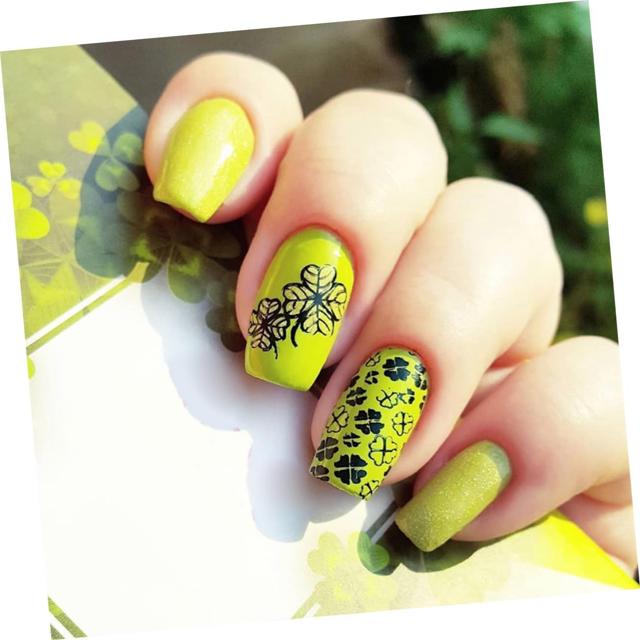 FOYTOKI Alloy Material Reusable Nail Art Stencils St Patrick'S Day Nail Stamping Plates image number 5