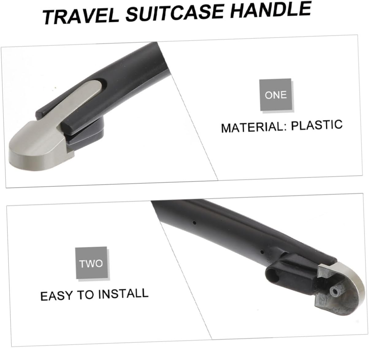 TEMPNAP Plastic Suitcase Handle Replacement for Travel Luggage Case with Screws Anti-Slip Grip for Suitcases Boxes and Travel Bags Lightweight and Comfortable Carry Handle