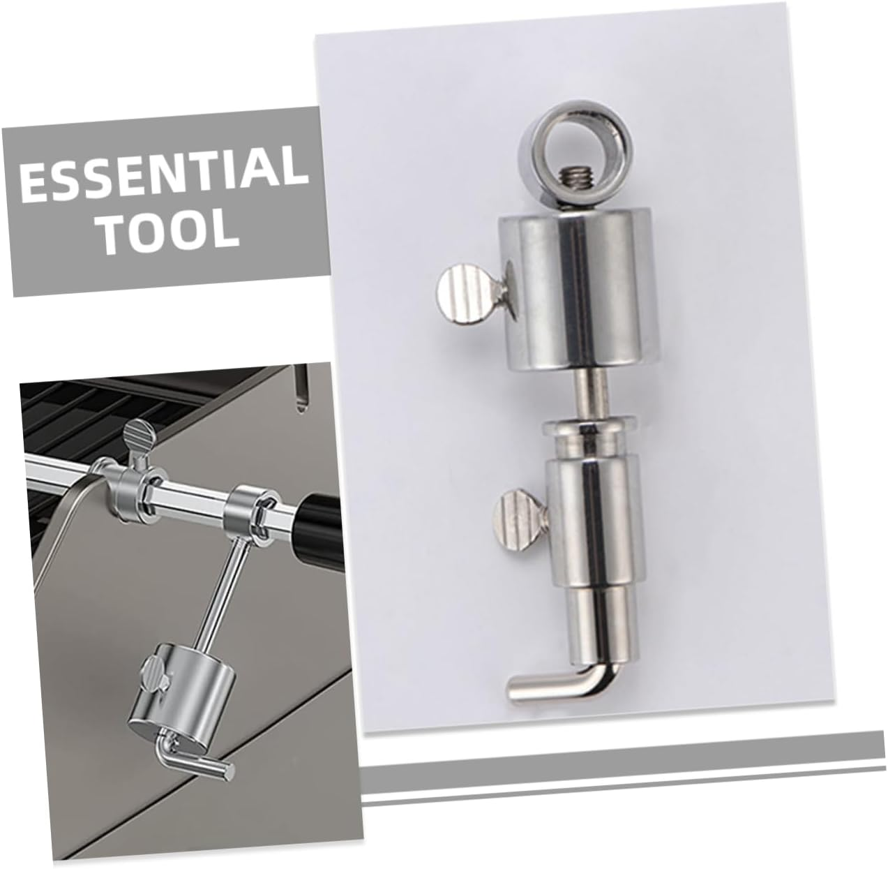 Milisten Rotisserie Balance Weight Adjustable Stainless Steel Spit Rod Stopper for Even Cooking on Electric and Outdoor BBQ Grills image number 3