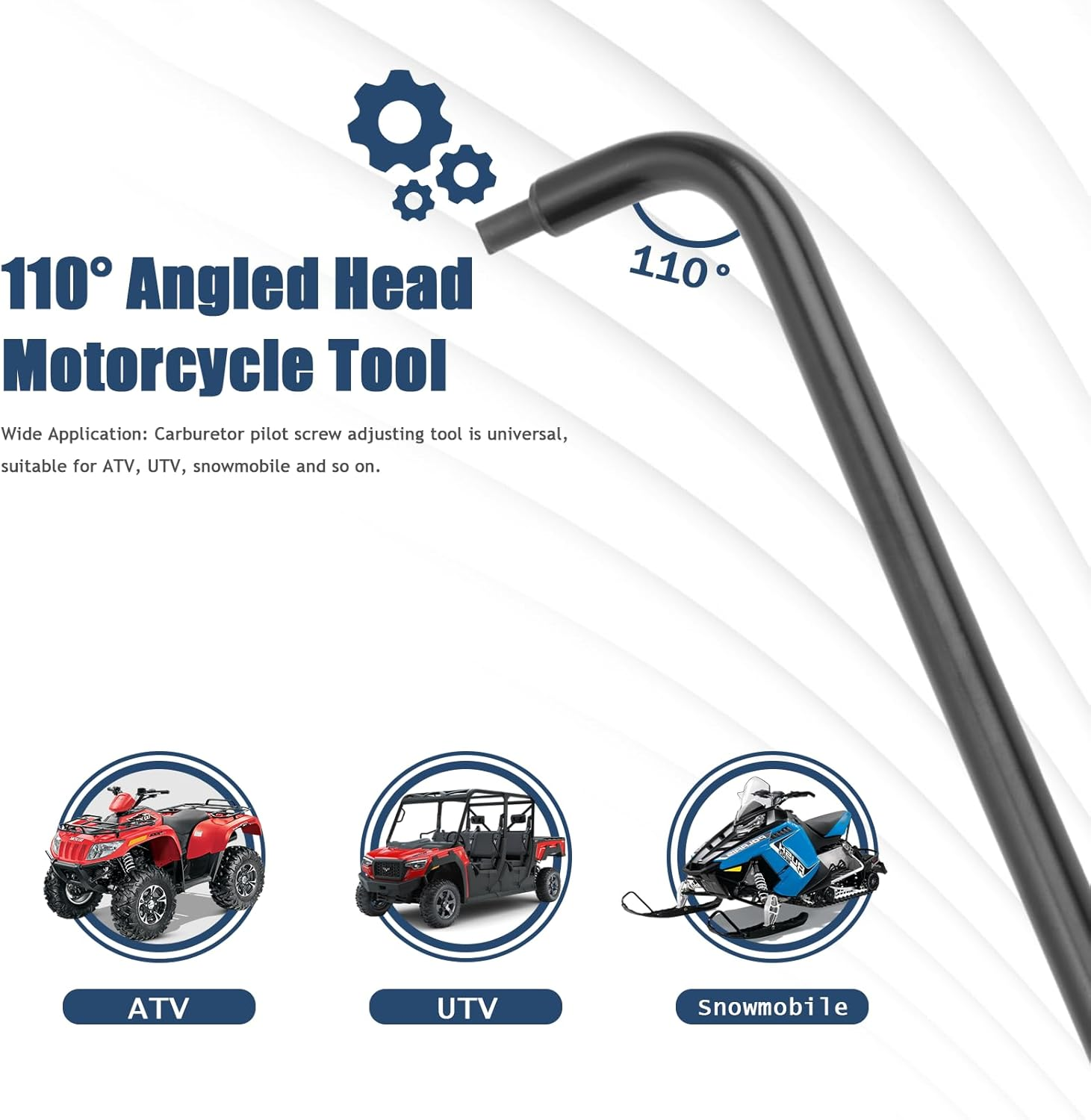 Pilot Screw Adjusting Tool, Carburetor Adjustment Screwdriver Tool, 16.34In 110&deg; Angled Head Motorcycle Tool, for ATV, UTV, Snowmobile image number 6