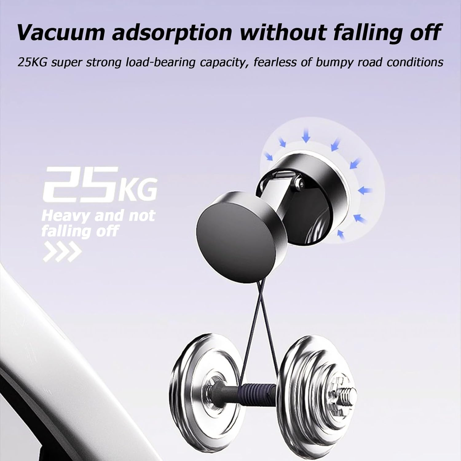 Vacuum Magnetic Phone Holder, 2025 New Foldable & Retractable Car Mount, 360&deg; Adjustable Suction Cup Stand for Iphone 16/15/14/13/12 & Suction Phones, Idea for Car/Mirror/Gym/Smooth Surfaces (Black) image number 2