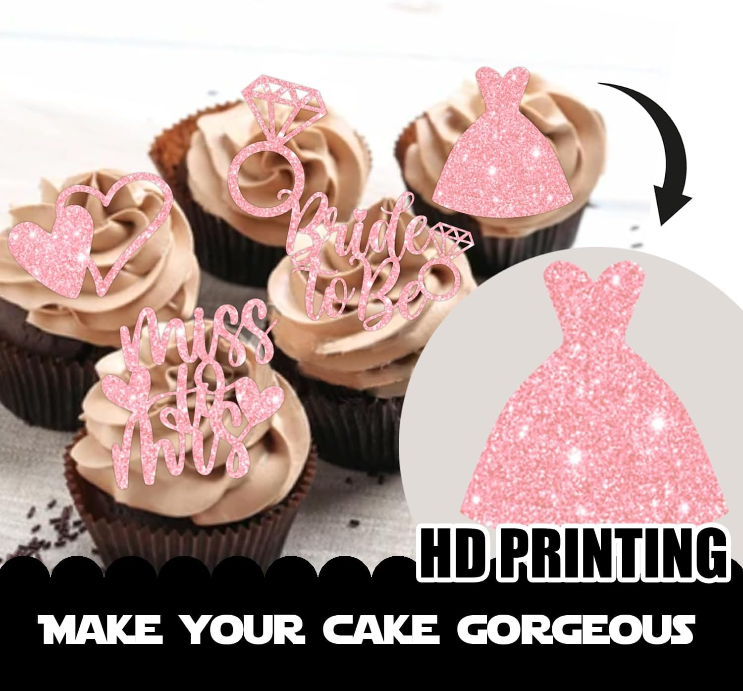 S-Cp-1009Ice Cream Fruit Dessert Cupcake Topper Colorful Glitter Happy Birthday Sensory Pop Game Theme Decor Supplies Baby Shower Boys Girls Birthday Party Decorations image number 2