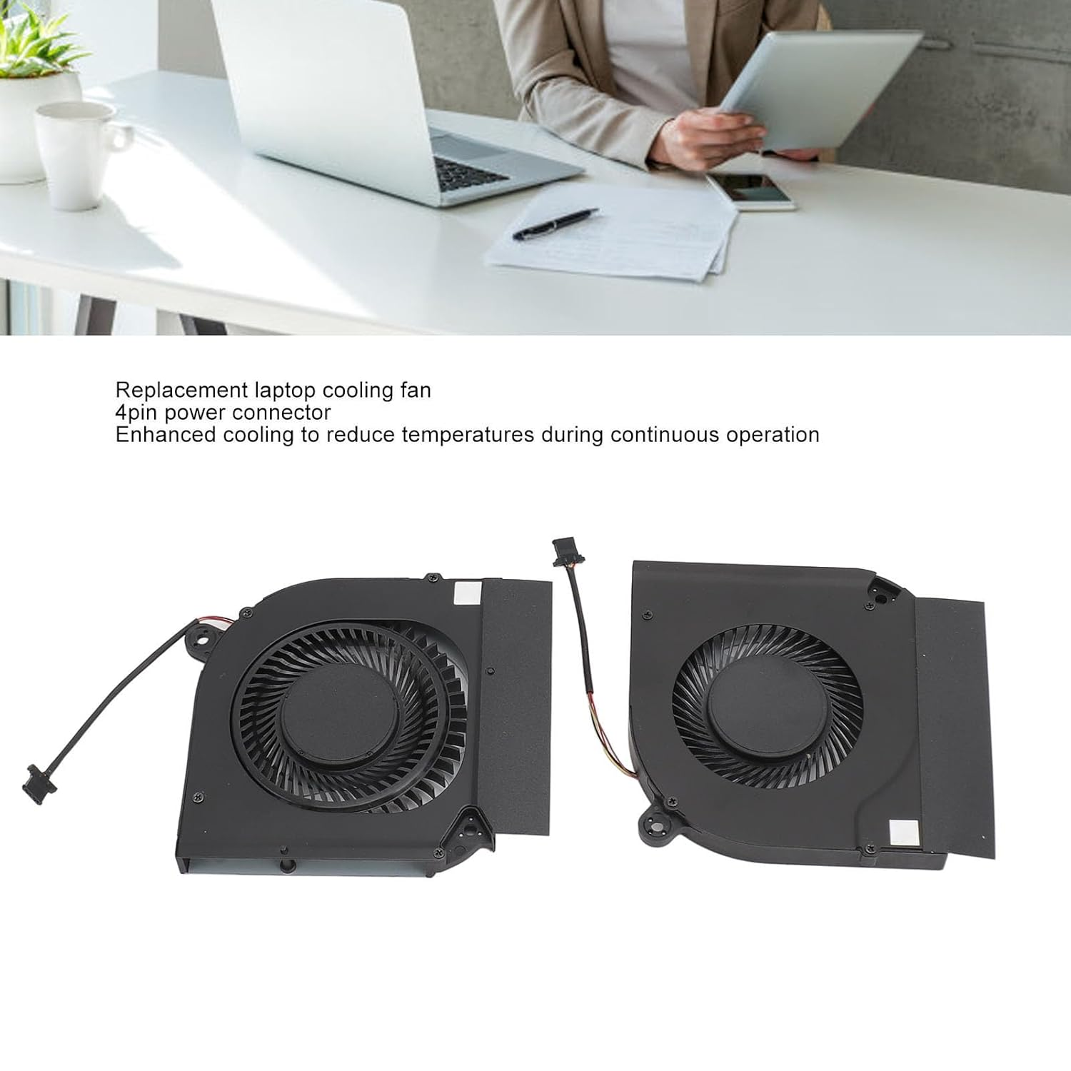 Replacement Internal Cooling Fan Cooler, 4PIN GPU CPU Cooling Fan, Computer Case Fans for Acer for 5 AN517 41 AN51 52 AN517 54 AN515 44 AN515 55 image number 1