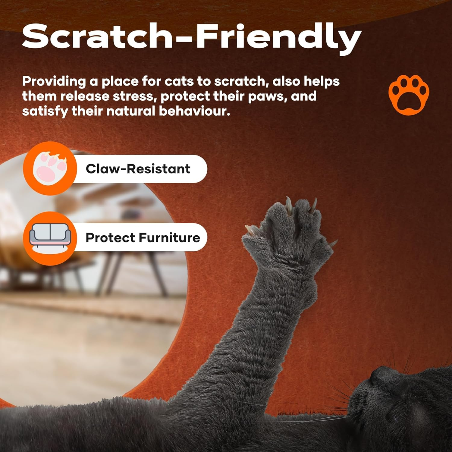 Cat House for Indoor Foldable Large Carrot Cat Bed Felt Cat Cave Condo Hideaway Pet up to 20 Lbs (Orange-Carrot, Large)