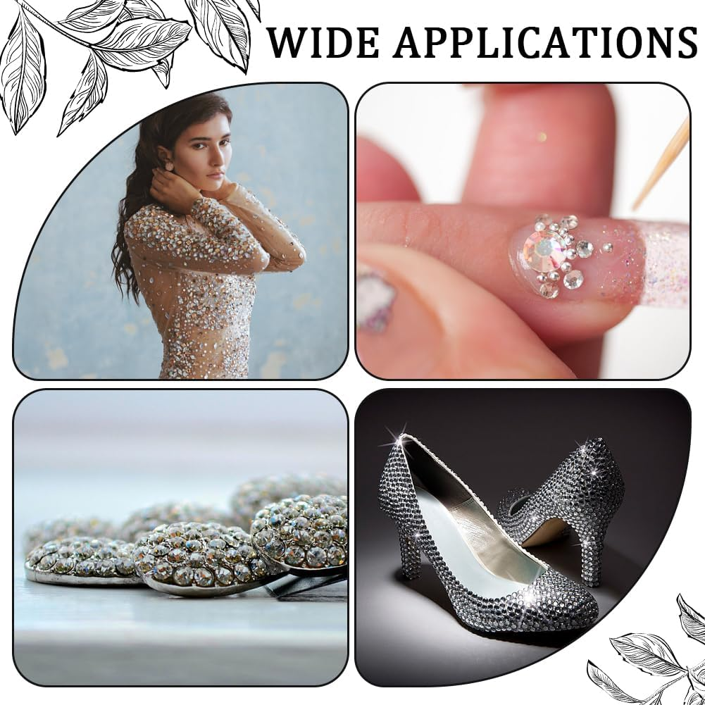 CABODYALS 4750Pcs 4MM Clear Resin Rhinestones Bulk Bedazzling Half round Flatback Glue Fix Crystals Flat Back Rhinestone Gems Charms Stone Nail Decoration for Diy Craft Clothe Bag Shoes Wedding Decor image number 1