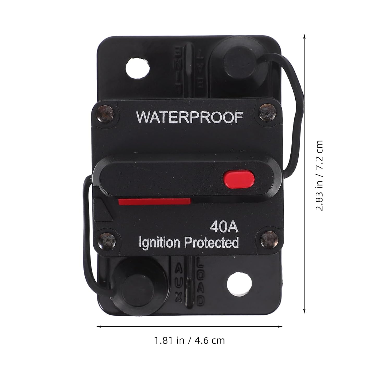 Iplusmile 40 Amp Circuit Breaker Manual Reset Inline Fuse Inverter Waterproof 12V- 48V DC Fuse Holder for Motor Car Marine Trolling Boat Manual Power image number 1