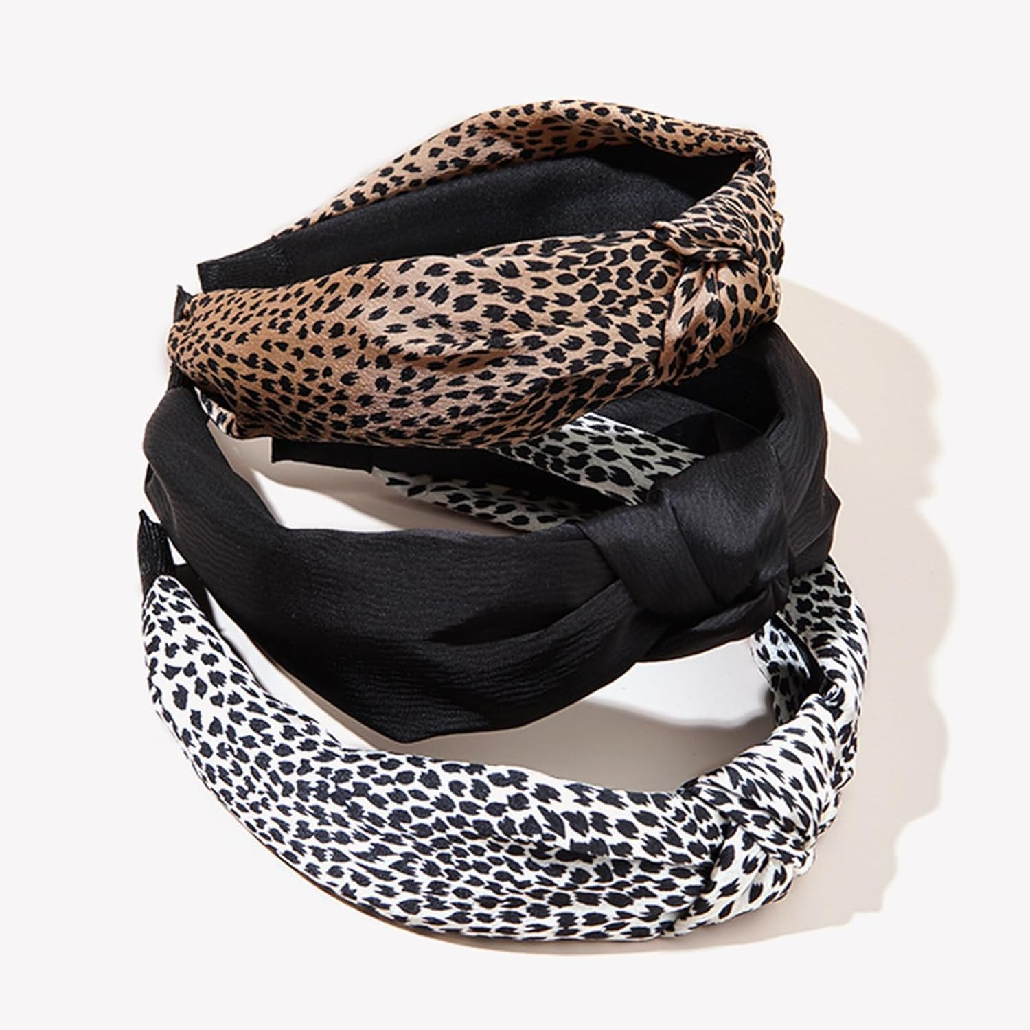 Pack of 3 Headbands for Women, Headband Women'S Vintage Hair Band, Women'S Fabric Headband, Leopard Print Headband, Fashionable Cute Headband for Women'S Hair image number 3