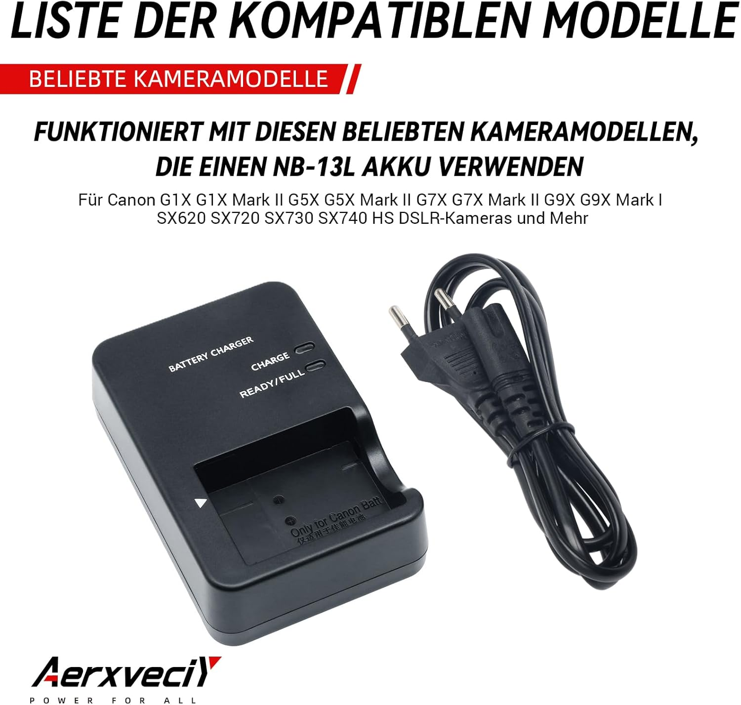 CB-2LH CB-2LHE Battery Charger for Canon: Compatible with Canon NB-13L Battery for G1X G1X Mark III G5X G5X Mark II G7X G7X Mark II G9X G9X Mark II SX620 SX720 SX730 SX740 HS Camera Power image number 6