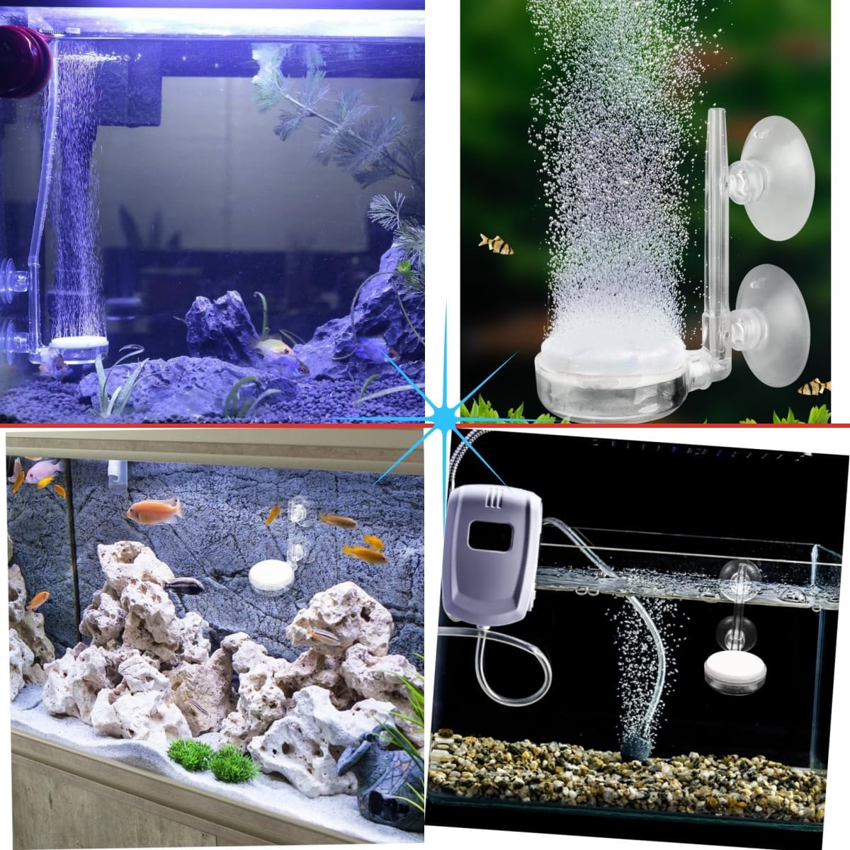 Aquarium Air Stone Tank Nano-Bubble Bubbler with Control Valve 1.5M Air Hose Quiet Ultra-High Dissolved Oxygen Diffuser to Create Ultra-Small Bubbles for Fish Tanks and Basins image number 2