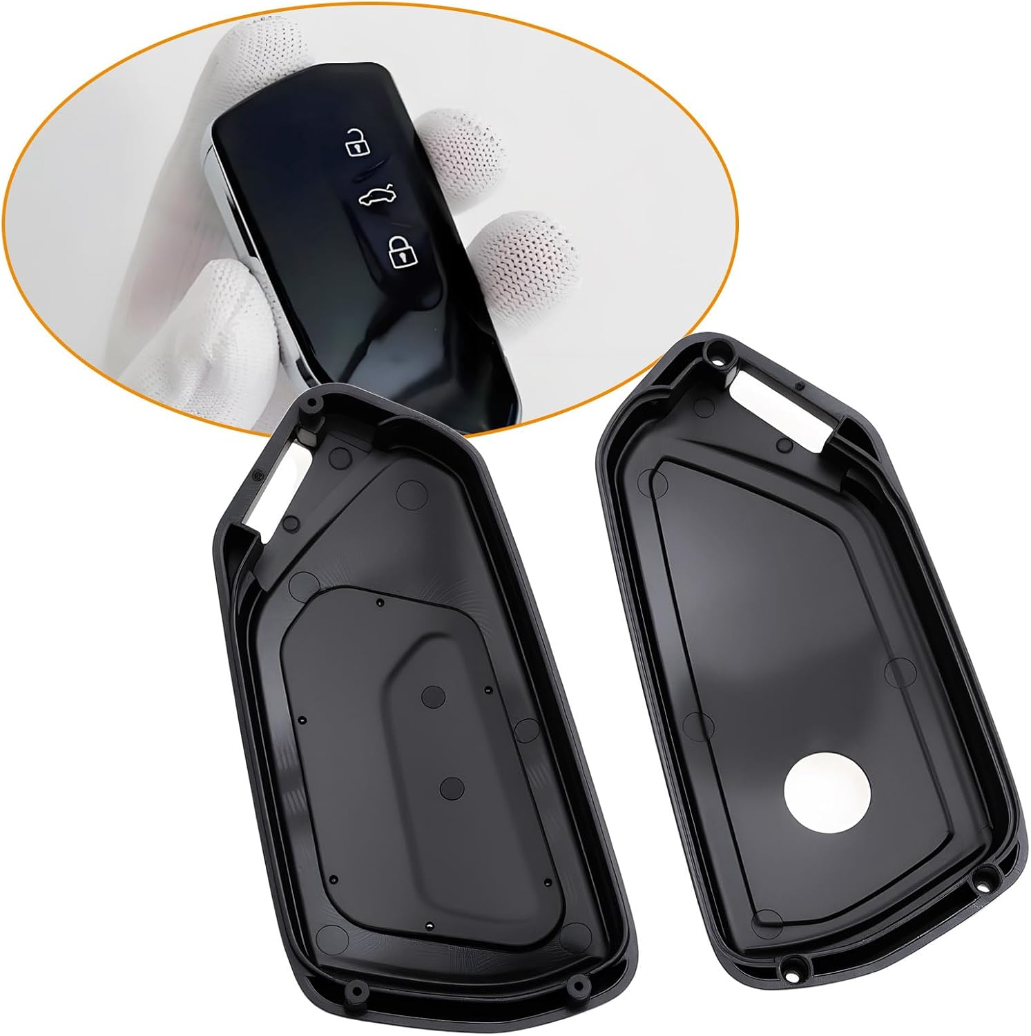 VGOL 3 Keys Carbon Key Cover Compatible with Volkswagen Golf 8 (CD)