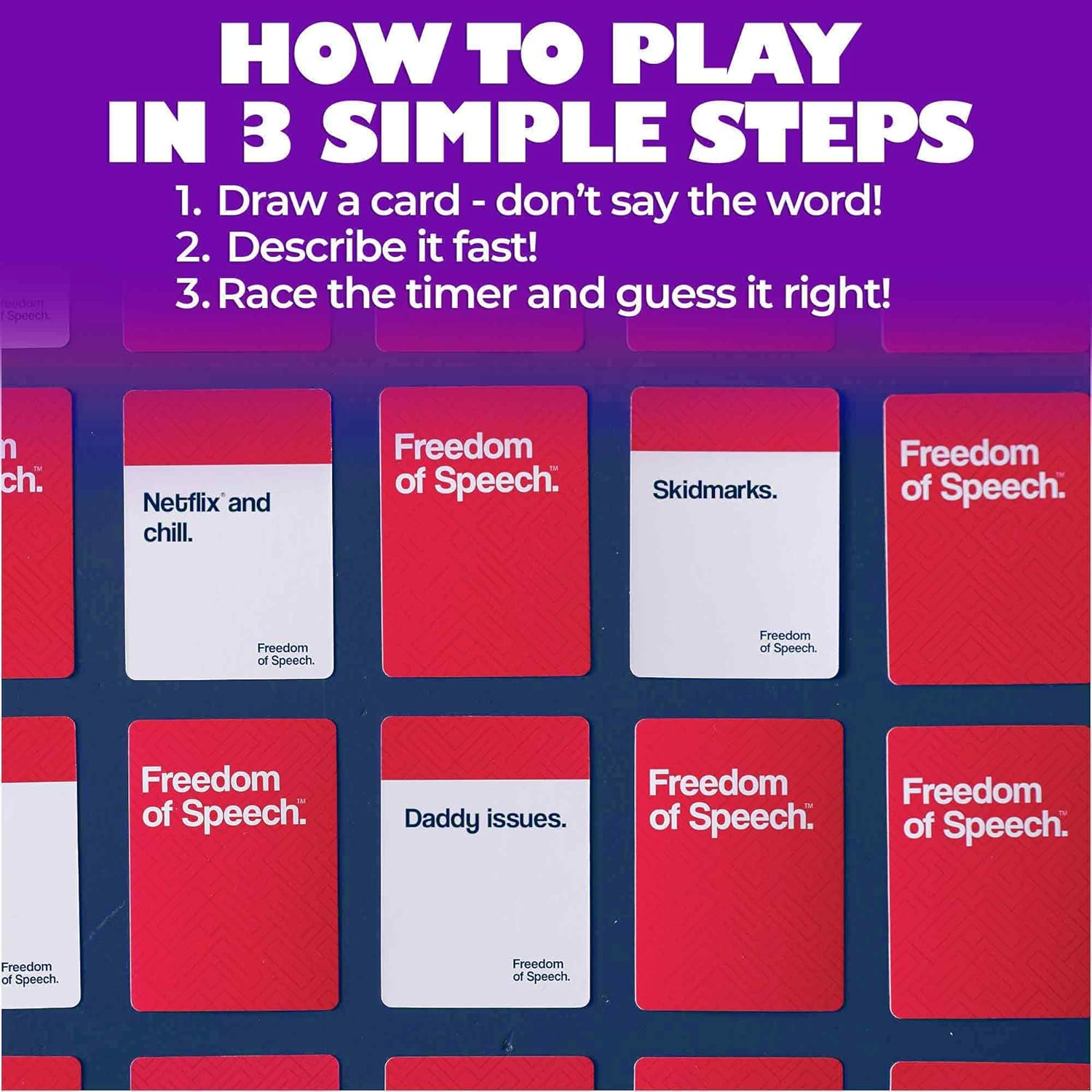 QUOKKA Card Board Games for Adults - Freedom of Speech. Adult Edition - Fast-Paced | Guess the Word | Easy to Play - Adult Party Game for Game Night image number 2