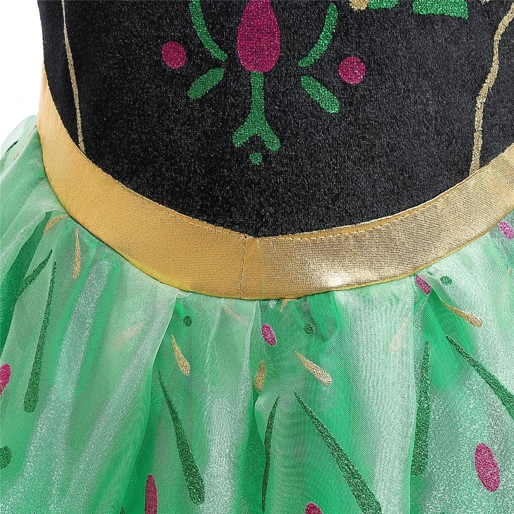 Dressy Daisy Ice Princess Coronation Green Costume Tulle Dress with Accessories for Baby Toddler Kids Girls Halloween Birthday Party Fancy Outfit image number 4