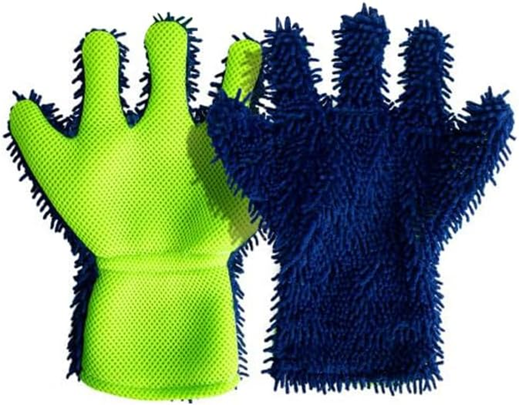 YEAMLTE Cleaning Gloves, 1 Pair Pool Cleaning Glove, Car Wash Glove, Dust Gloves, Chenille Wash Glove, Multifunctional Gloves, Suitable for Swimming Pools, Bathtubs and Cars