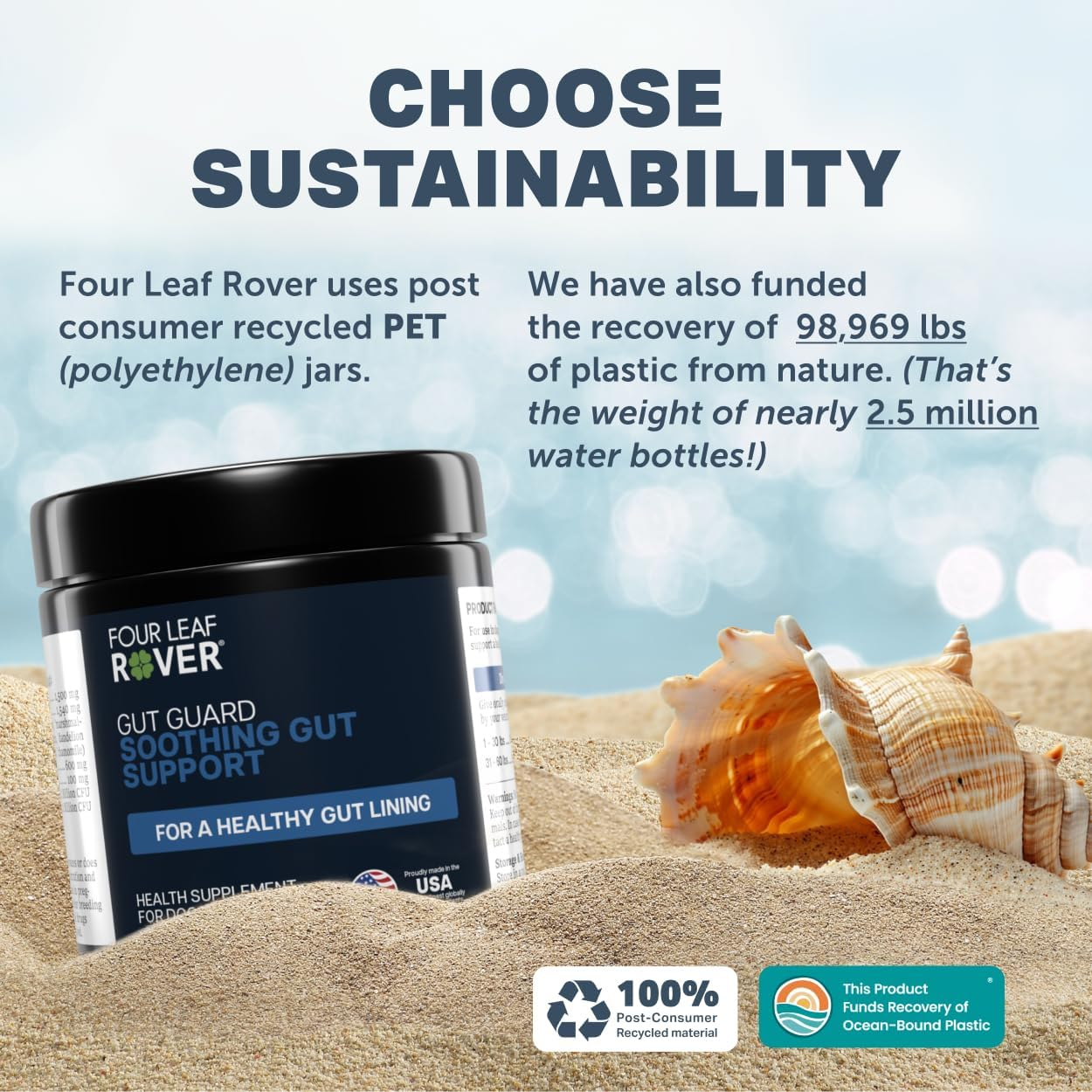 Four Leaf Rover: Gut Guard - Dog Probiotics, Prebiotics and Organic Herbs for Gut Health and Immune Support - up to 60 Servings, Depending on Dog&rsquo;S Weight - Vet Formulated - for All Breeds image number 6