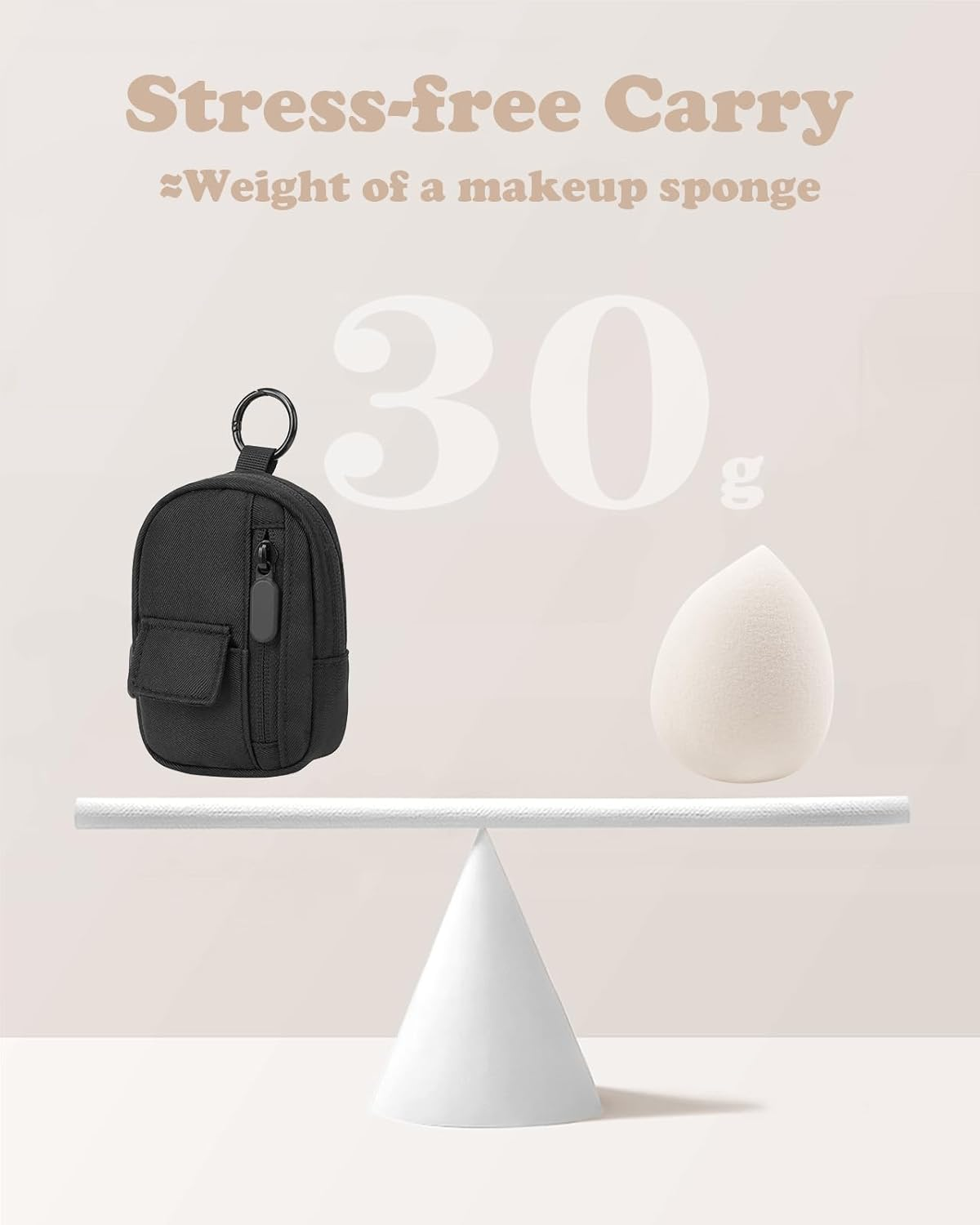 SQERO Soft Camera Case for Digital Camera KODAK PIXPRO FZ55/ FZ45/CAMKORY DC403 FHD 1080P,Travel Camera Pouch, Carry Case Bag Cute Small - Beige image number 2