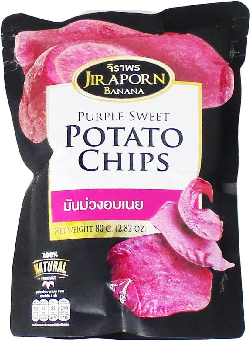 Jiraporn Purple Sweet Potato Chips with Butter 80 G image number 1