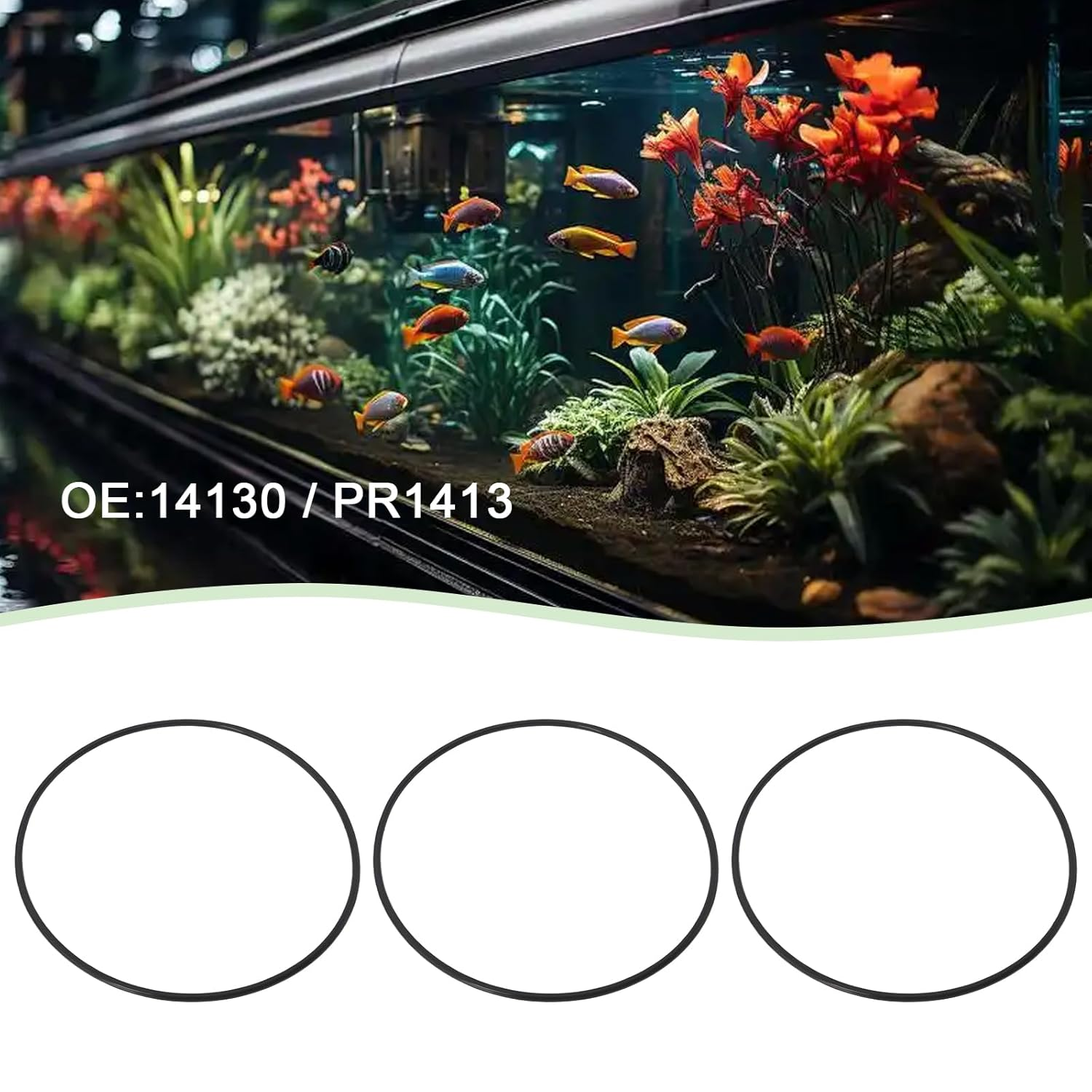 5PCS Aquarium Cartridge Filter Rubber Seal OE 14130 / PR1413 Compatible with Marineland Magnum 200 220 330 350 Canister Filter Outer Diameter 150Mm Black image number 1