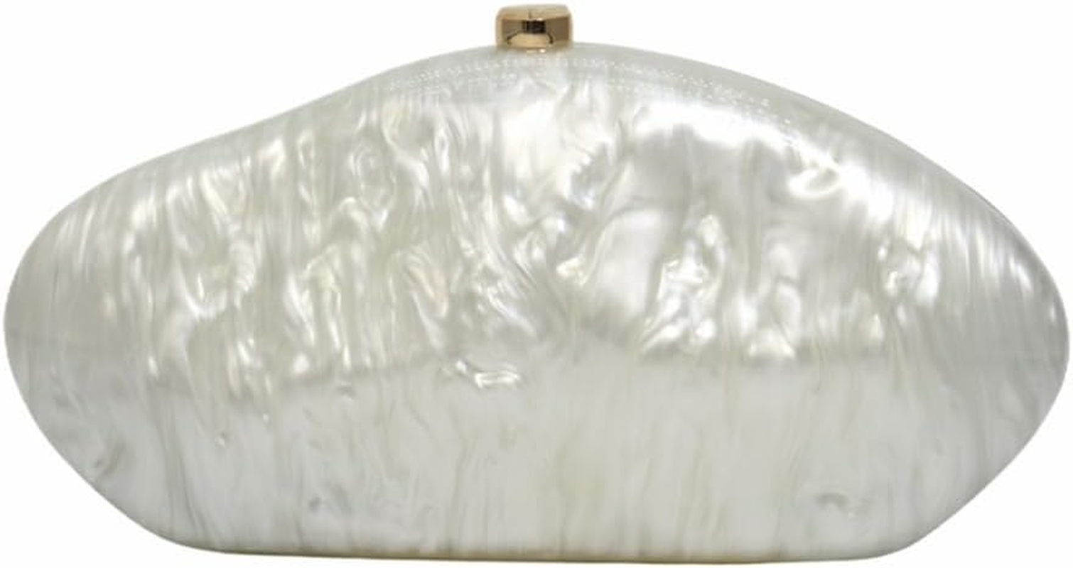 Acrylic Shell Shape Clutch Bag Trendy Metallic Acrylic Clutch Shiny Egg Purses and Handbags for Women Wedding Party