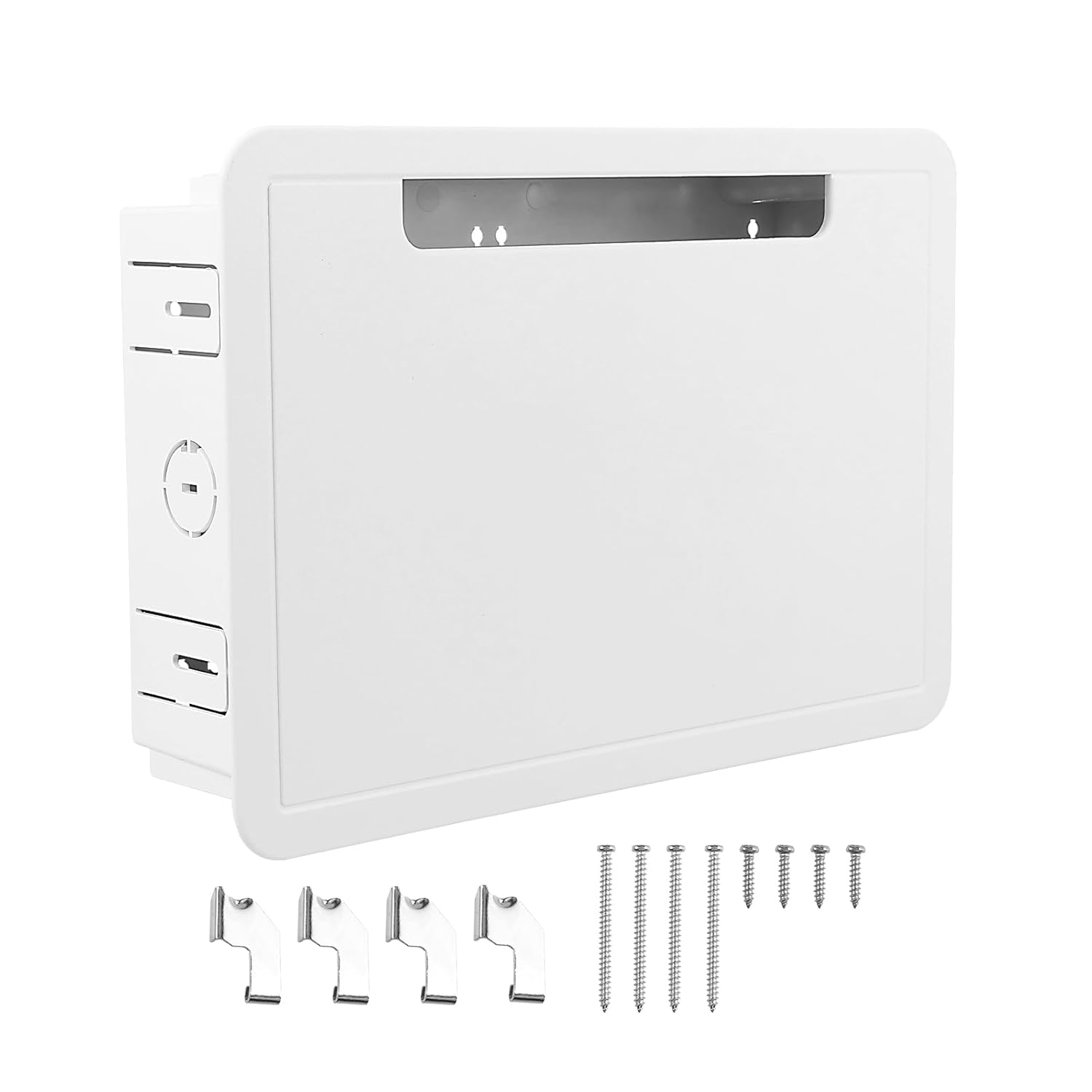 In Wall TV Media Box 9 Inch Recessed Media Box Cable Management Kit Organize Streaming Device Easy Installation for Wall..(White) image number 4