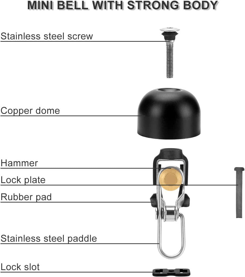 ROCKBROS Bike Bell Classic Bicycle Bell for Bike Ring Bell with Loud Sound Bells for Road Mountain Bike Handlebars image number 3