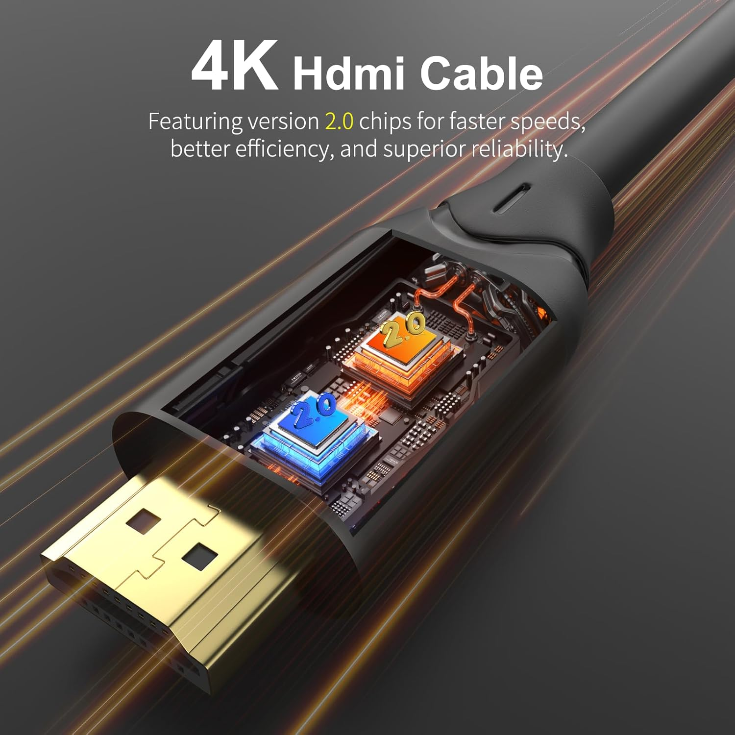 Fiber Optic HDMI Cable 15Ft, Fiber HDMI Cable Supports 4K@60Hz, 4:4:4/4:2:2/4:2:0, HDR, Dolby Vision, HDCP2.2, ARC, 3D, High Speed 18Gbps, Slim and Flexible HDMI Fiber Optic Cable image number 5