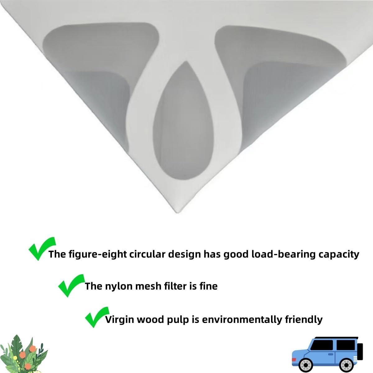 100 PCS Paint Paper Strainers Paint Filter with Fine Nylon Mesh for Automotive,Ywbfove Paint Filter Strainer Replacement for Art Painting,Spray Guns, Arts & Crafts White,Paint Funnel image number 6