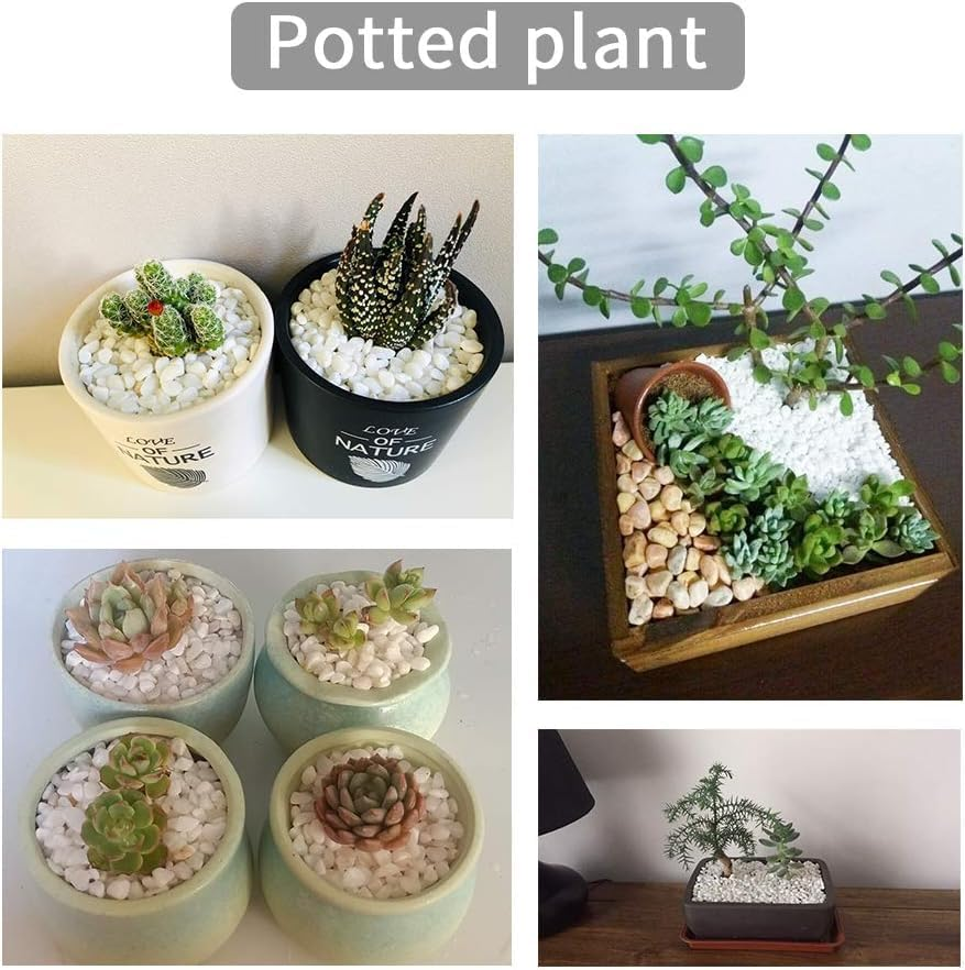 Natural Polished Decorative White Pebbles - Small Stones 3/8" Gravel Size,River Rocks Pebbles for Plants, Home DIY Decor,Aquarium Gravel,Vase Fillers,Fairy Garden,Landscaping Outdoor Stones. image number 6