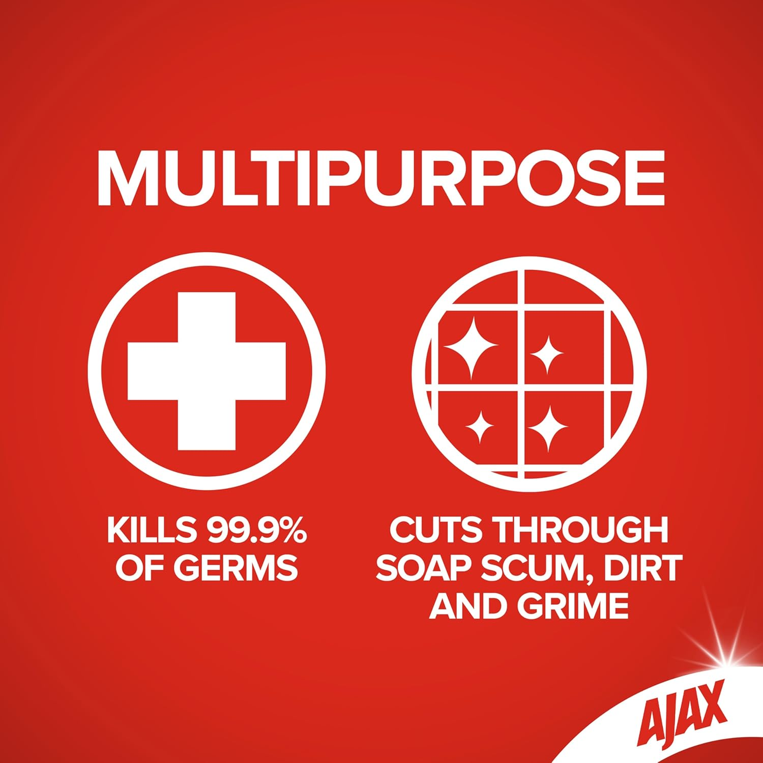 Ajax Spray N' Wipe Bathroom Antibacterial Disinfectant Cleaner Trigger, 500Ml, Fresh Burst Surface Spray, Soap Scum Remover image number 2