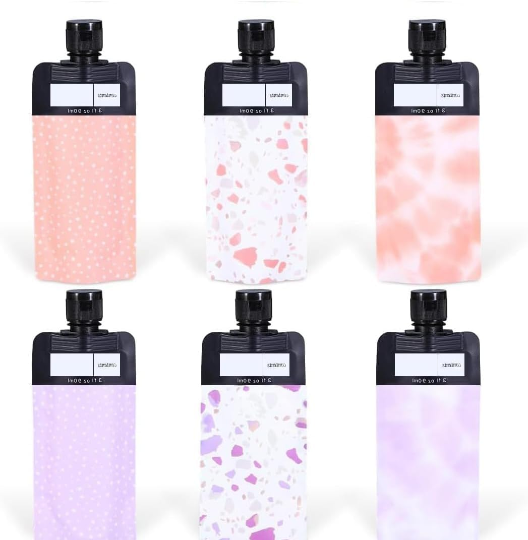 Leak Proof Refillable Compression Bag,6Pcs Leak Proof Refillable Squeeze Pouches Travel Pouches,Refillable Travel Pouches Proof Refillable Squeeze Pouches Portable Travel Fluid Makeup Packing Bag,90Ml image number 1