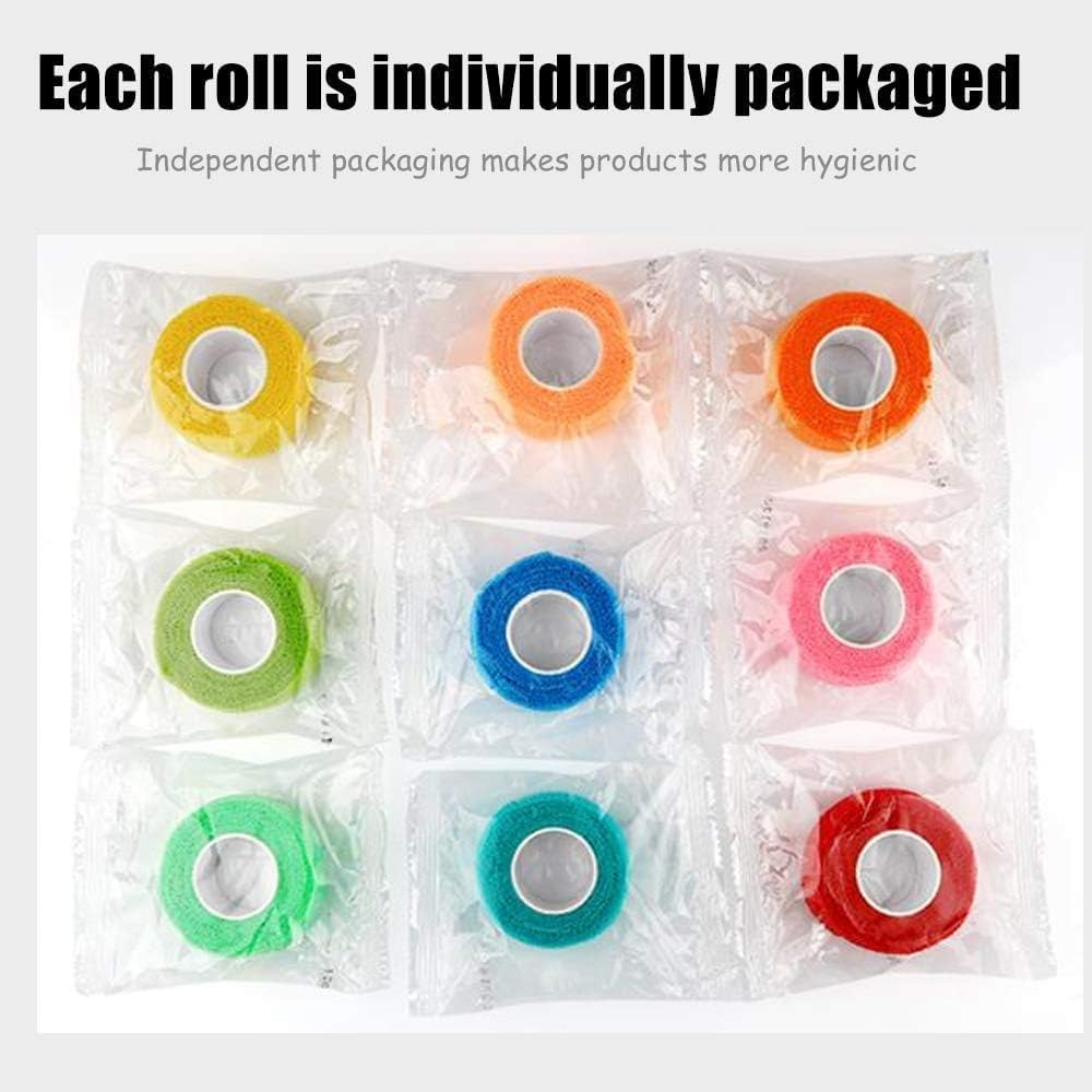 (12-Pack) 1&rdquo; X 5 Yards | Self Adhesive Bandage Wrap, Mazicla Athletic Elastic Cohesive Bandage for Sports Injury,Strain,Knee & Wrist,Ankle Sprains & Swelling First Aid image number 2