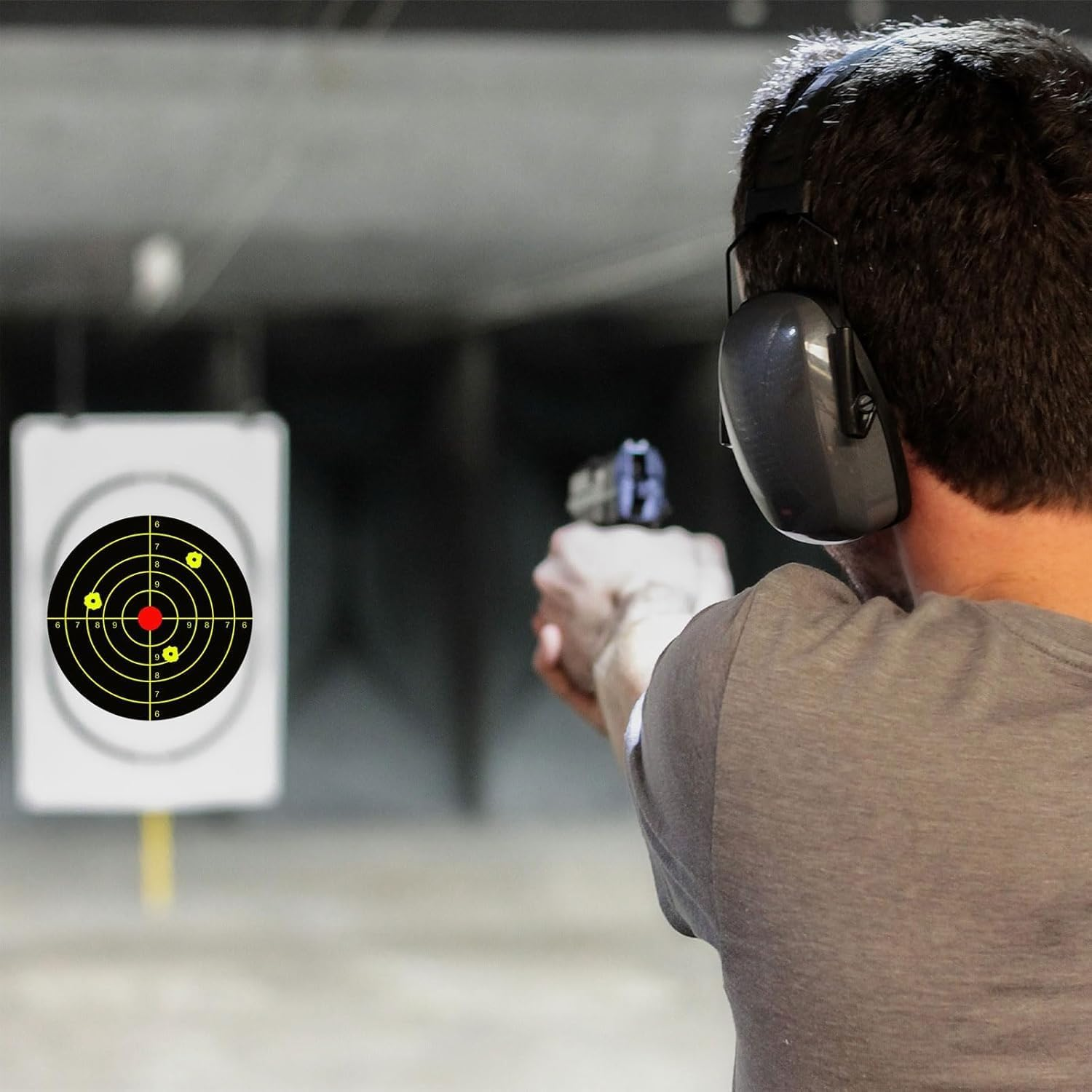 Linyongc Multicolor Dart Shooting Target, 28Pcs Self Adhesive Splatter Target Paper Stickers, 8X8Inch/20X20Cm, Square with Circular Center