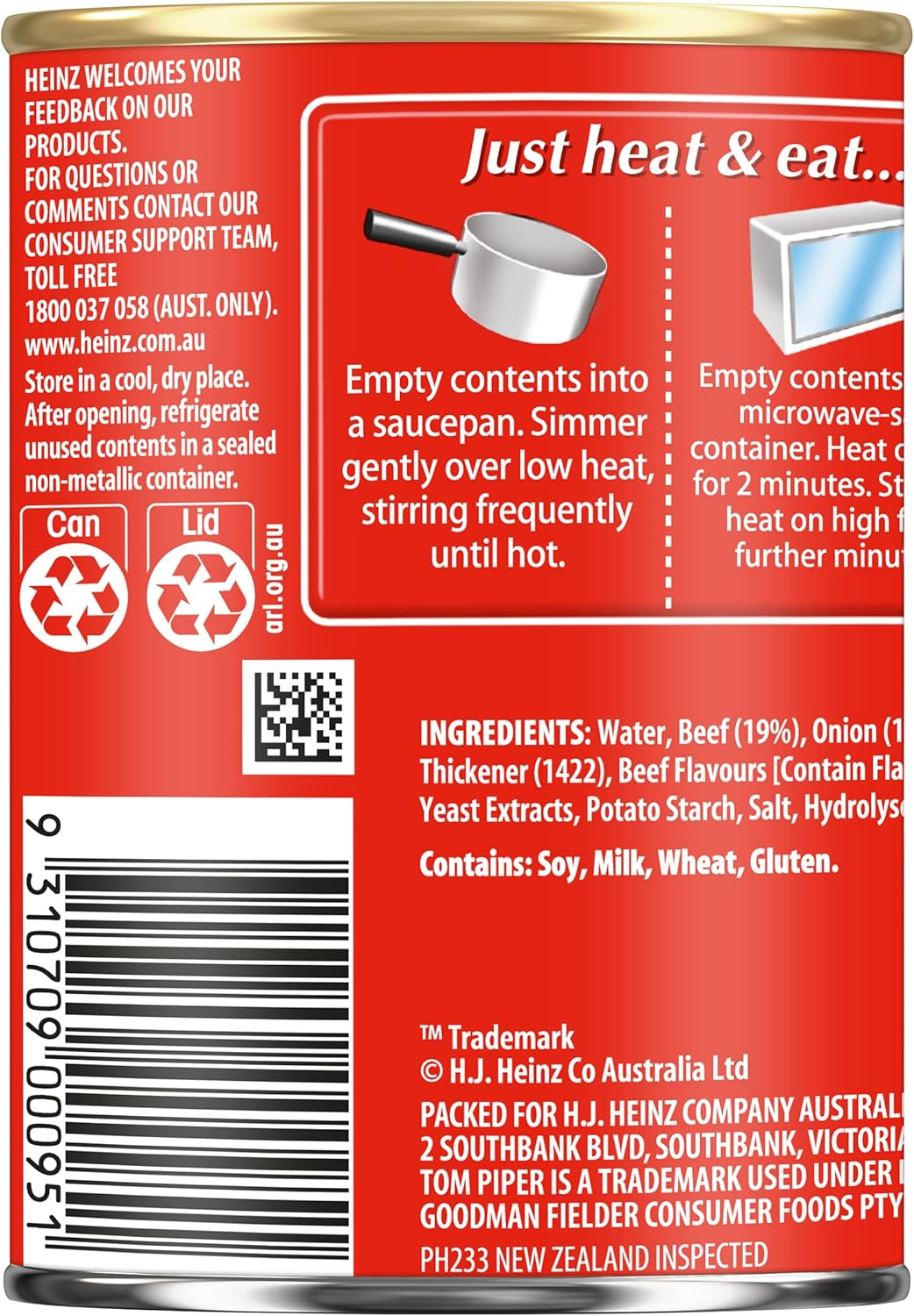 Tom Piper Braised Steak and Onions Canned Meal Ready to Eat Quick and Convenient Meal 400G image number 2