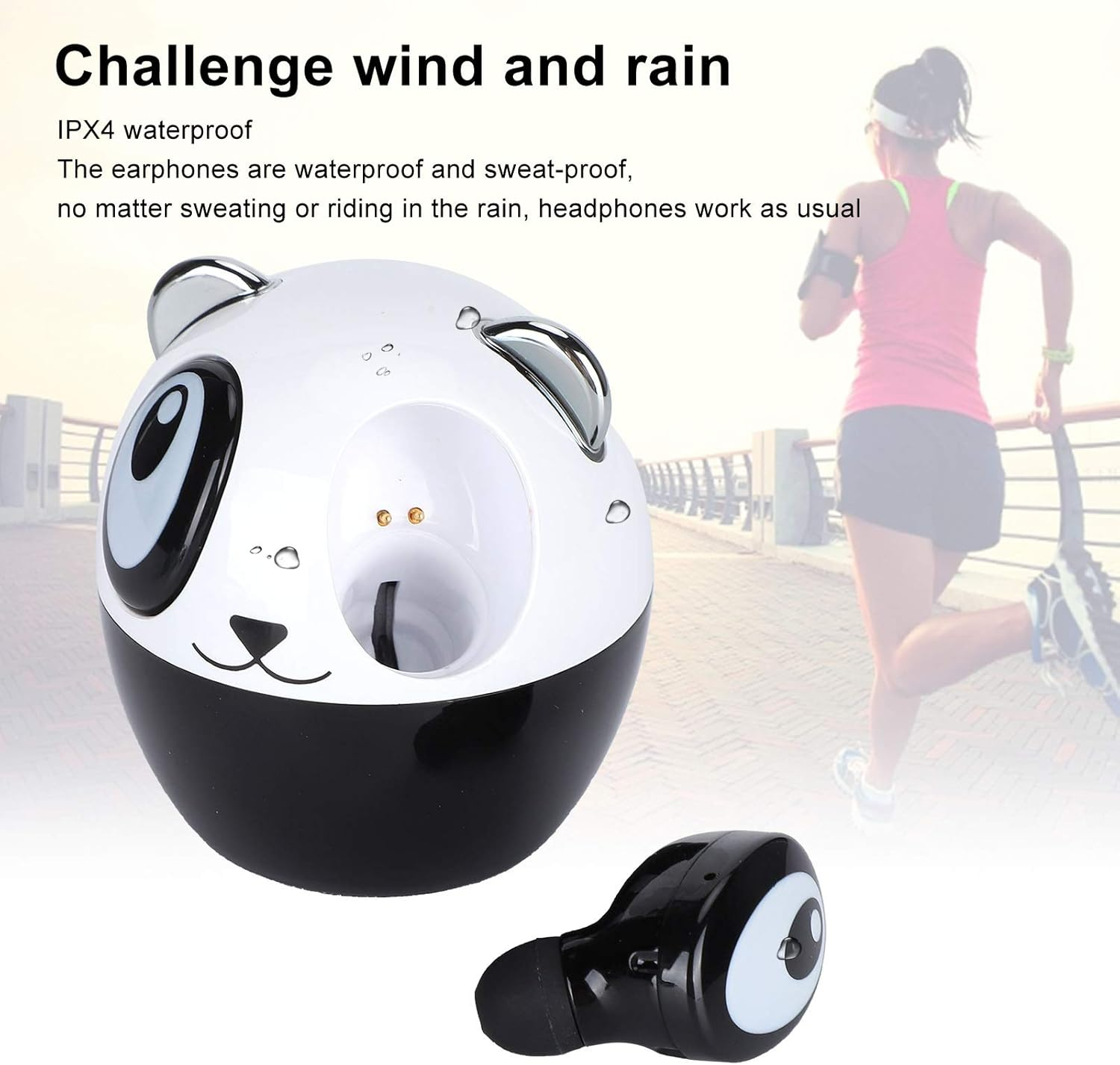 Generic Cute Bear Style Headset, Wireless Mini In-Ear Sports Headset with Charging Set, Comfortable, Special Shape, and Crisp Sound, for Sports and Business Work image number 2