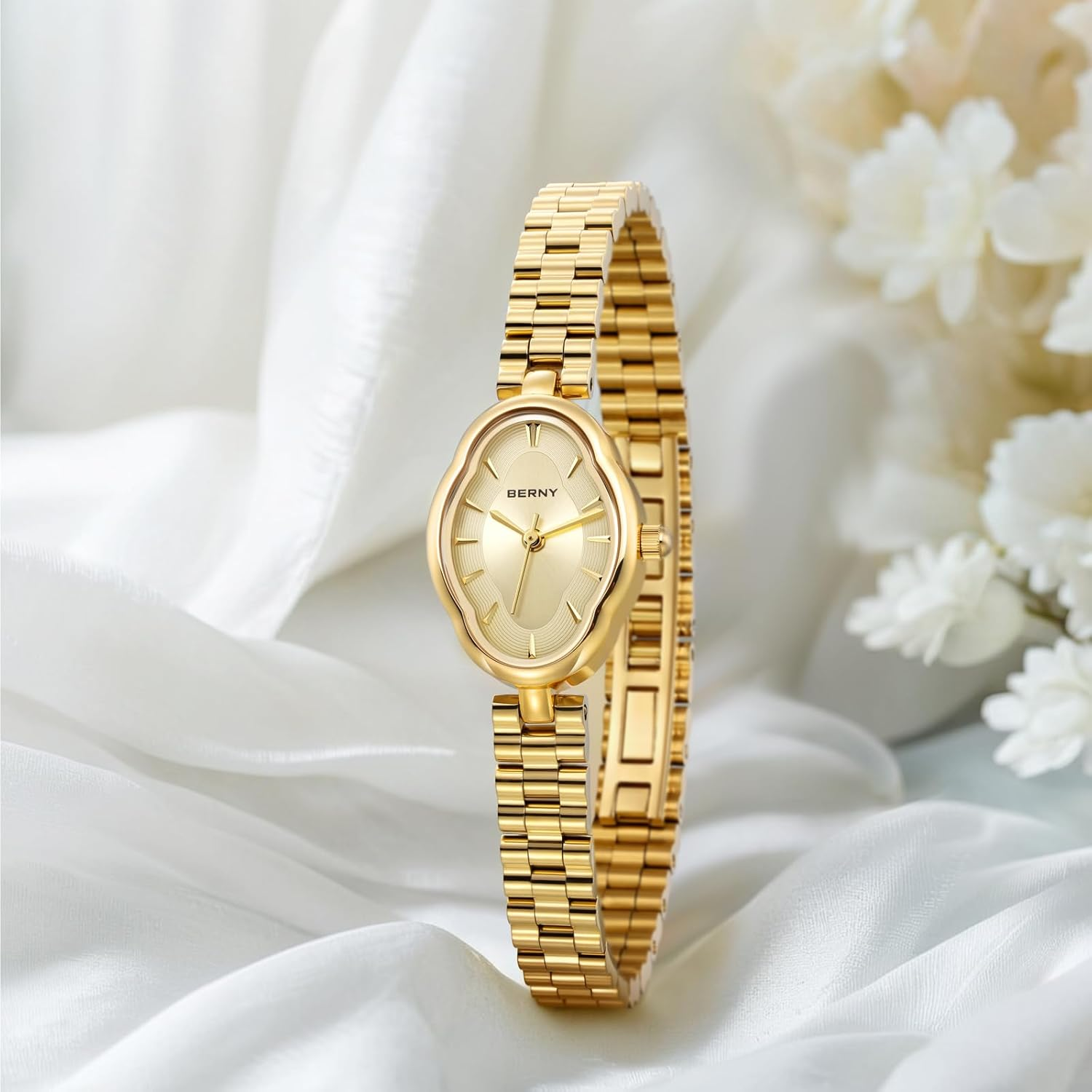 BERNY Watches for Women Gold Watch for Women Gold Watches for Women Dainty Ladies Quartz Watch 3ATM Waterproof Fashion Female Wristwatch Luxury Bracelet Watches image number 3