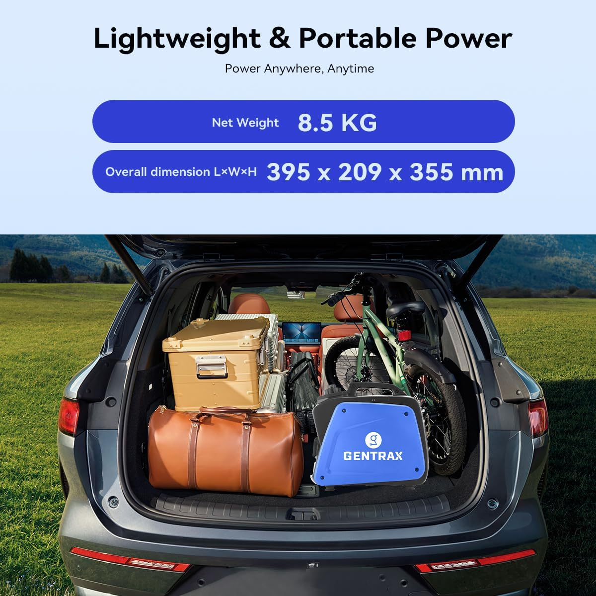 Gentrax 700 W Portable Inverter Generator &ndash; 800 W Peak Output, Pure Sine Wave, Lightweight Petrol Generator with Fuel-Efficient Engine for Camping & Home Backup image number 3