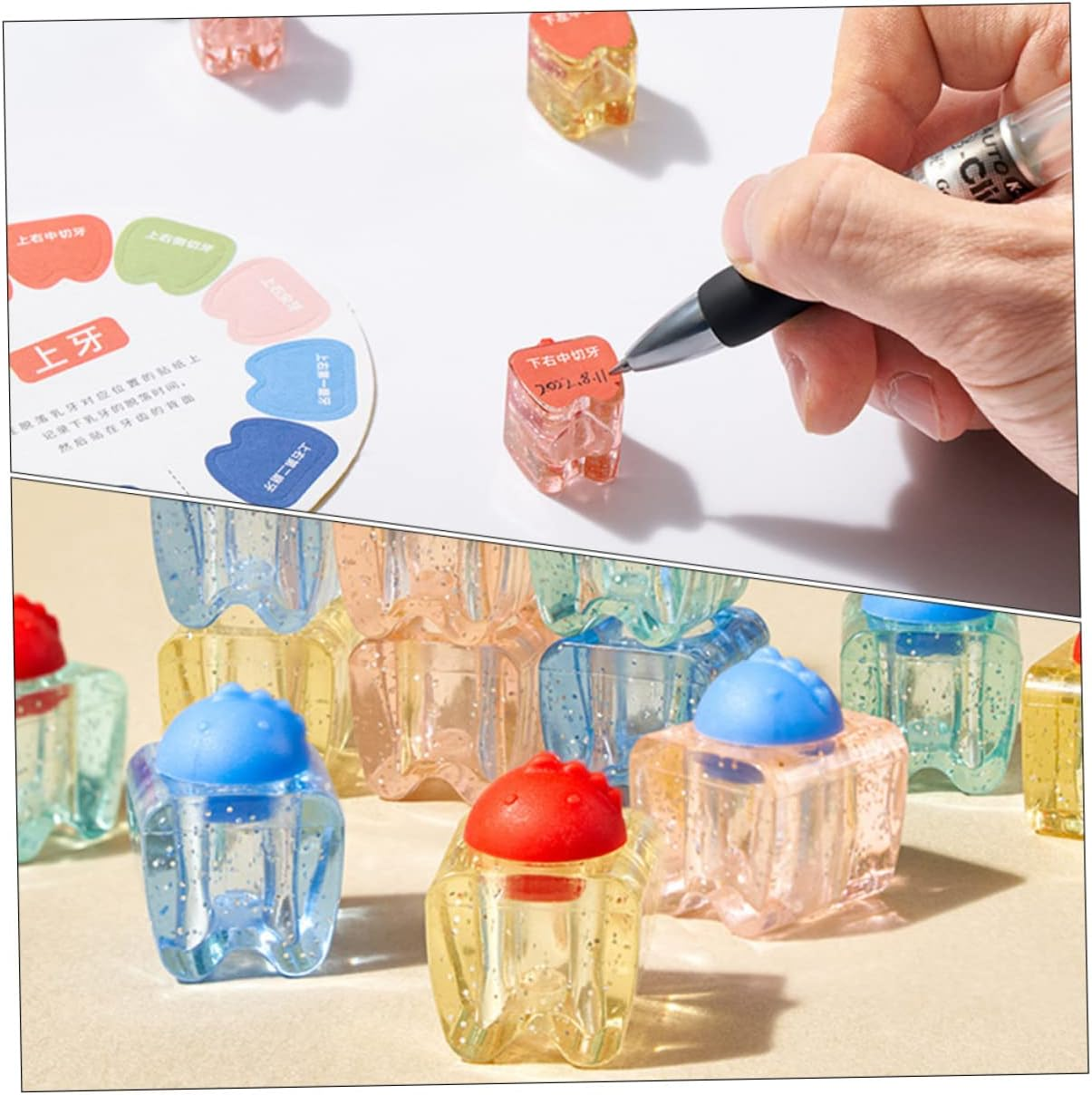 GALPADA Baby Tooth Box and Keepsake Case for Kids Crystal Design, White Frame Small Princess Style, Baby Teeth Holder and Memorial Storage for Boys and Girls image number 4