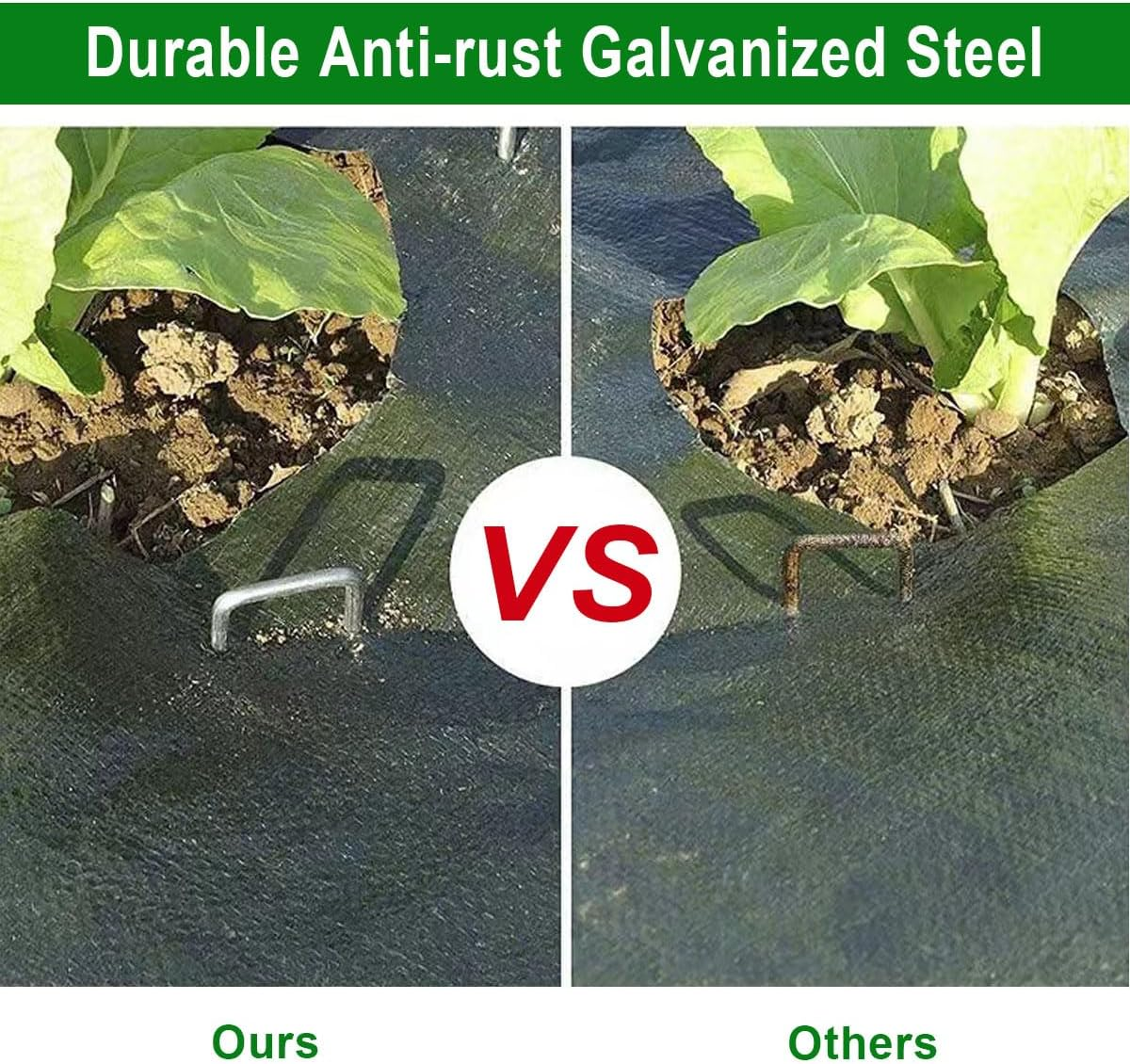 Landscape Staples U-Shaped Heavy Duty Securing Stakes Pins,Tuoyi 30 Pcs Galvanized Gauge Garden Stakes for Anchoring Weed Barrier Fabric and Yard Stakes Netting Ground Mat,40Mm Width 150Mm Length