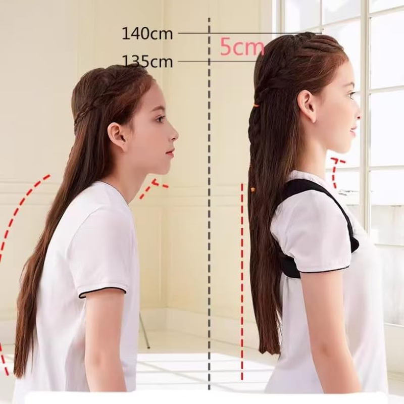 Posture Corrector Brace, Adjustable Back Support, Black,Adjustable Posture Corrector Brace - Invisible Back Support for Adults & Students AUPOINT image number 2