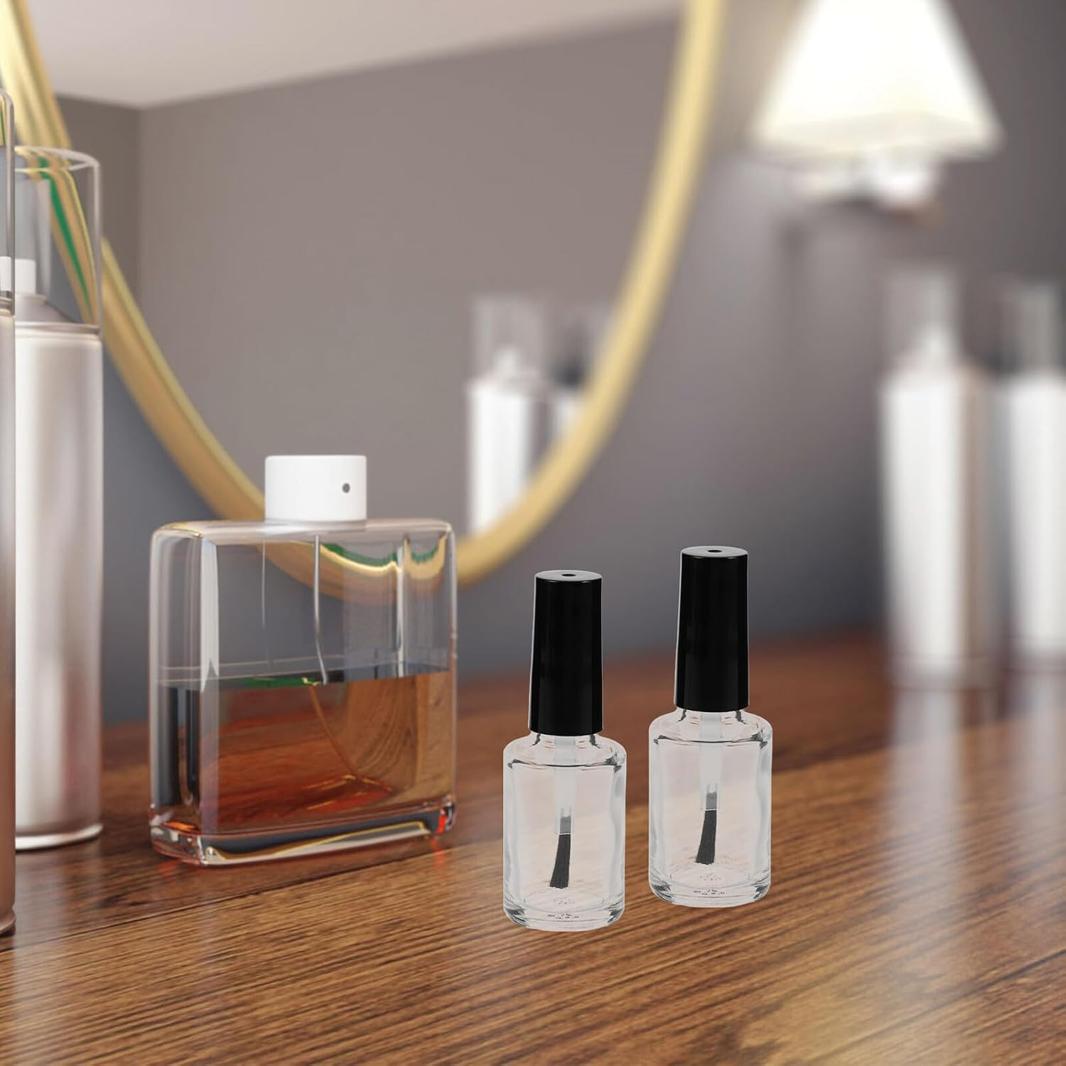 PAMINGONO 20Pcs 15Ml Glass Nail Polish Bottles with Brush &ndash; Refillable Nail Oil Vials for DIY Mixing and Art Storage in Australia