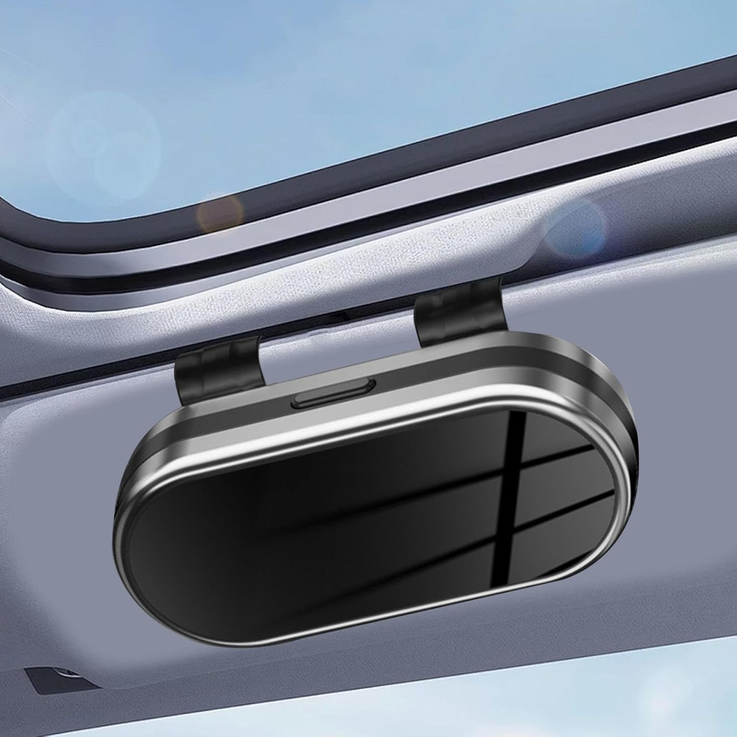 Qtueop Sun Visor Glasses Holder Storage Box Accessory Organizer Clip Holder That Protects Glasses Suitable for Storing Glasses, Black Rose Gold, as Described - Black Silver image number 5