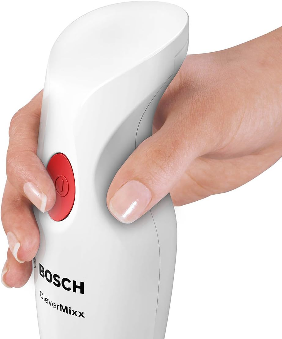 Bosch Clevermixx MSM14000 Hand Blender, Removable Mixing Base, Ergonomic Handle, Lightweight Housing, 4-Blade Knife, Easy Cleaning, 400 W, White/Red image number 1