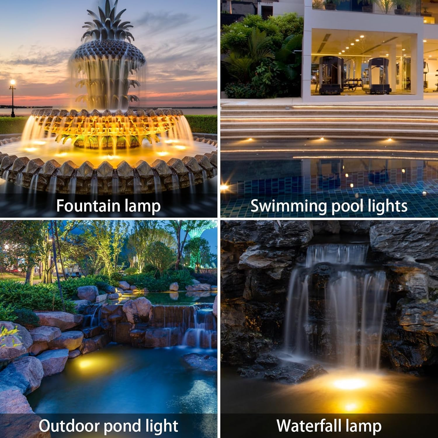 Solar Pond Spotlights, 2 in 1 RGB Color Changing Solar Underwater Lights 12 LED Waterproof Submarine Outdoor Landscape Spot Lights for Ganden Patio Pond Waterfall Fountain image number 5