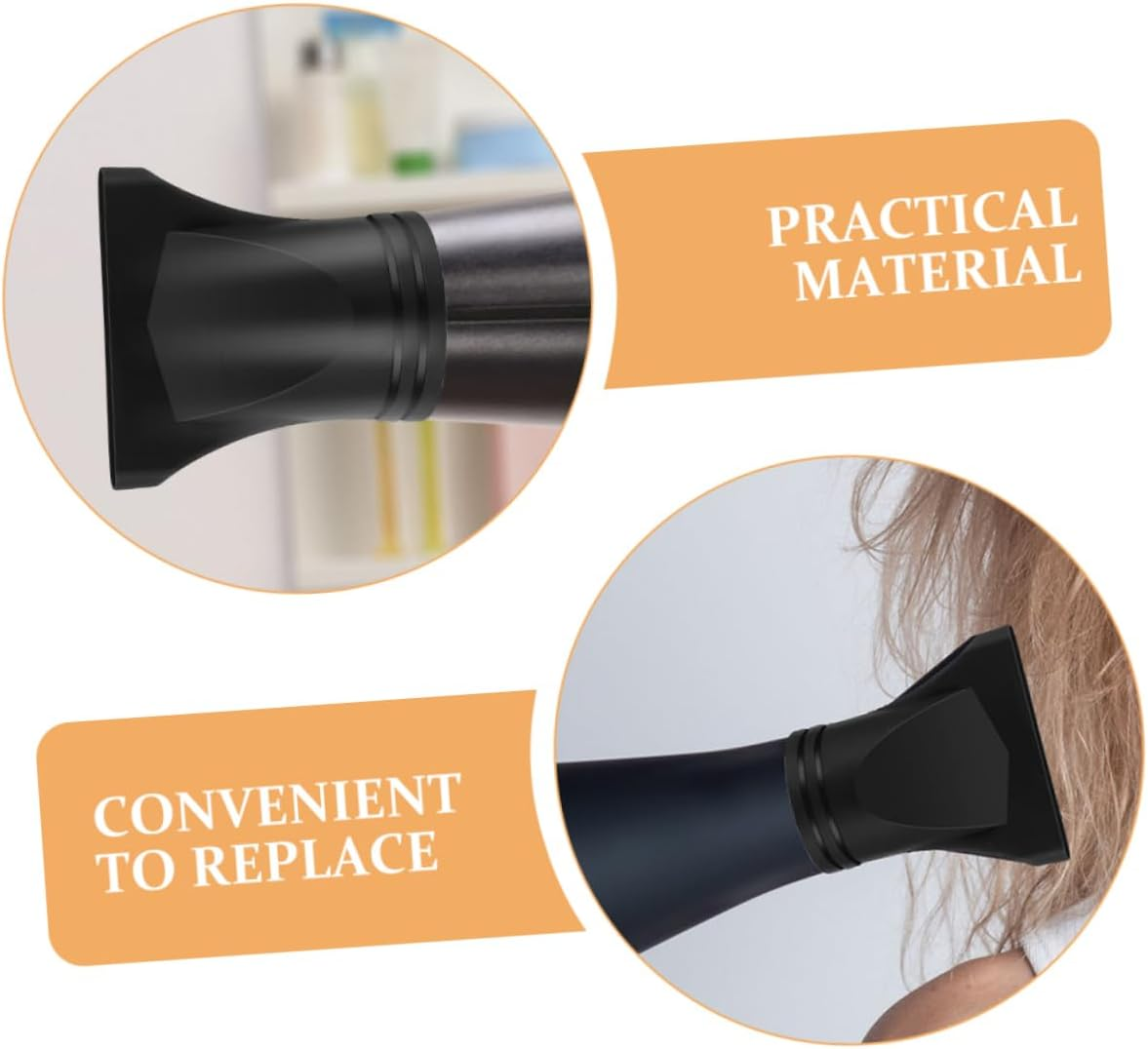 Minkissy 5Pcs Hair Dryer Accessories Diffuser Nozzle for Hair Dryer Plastic Diffuser Attachment image number 6