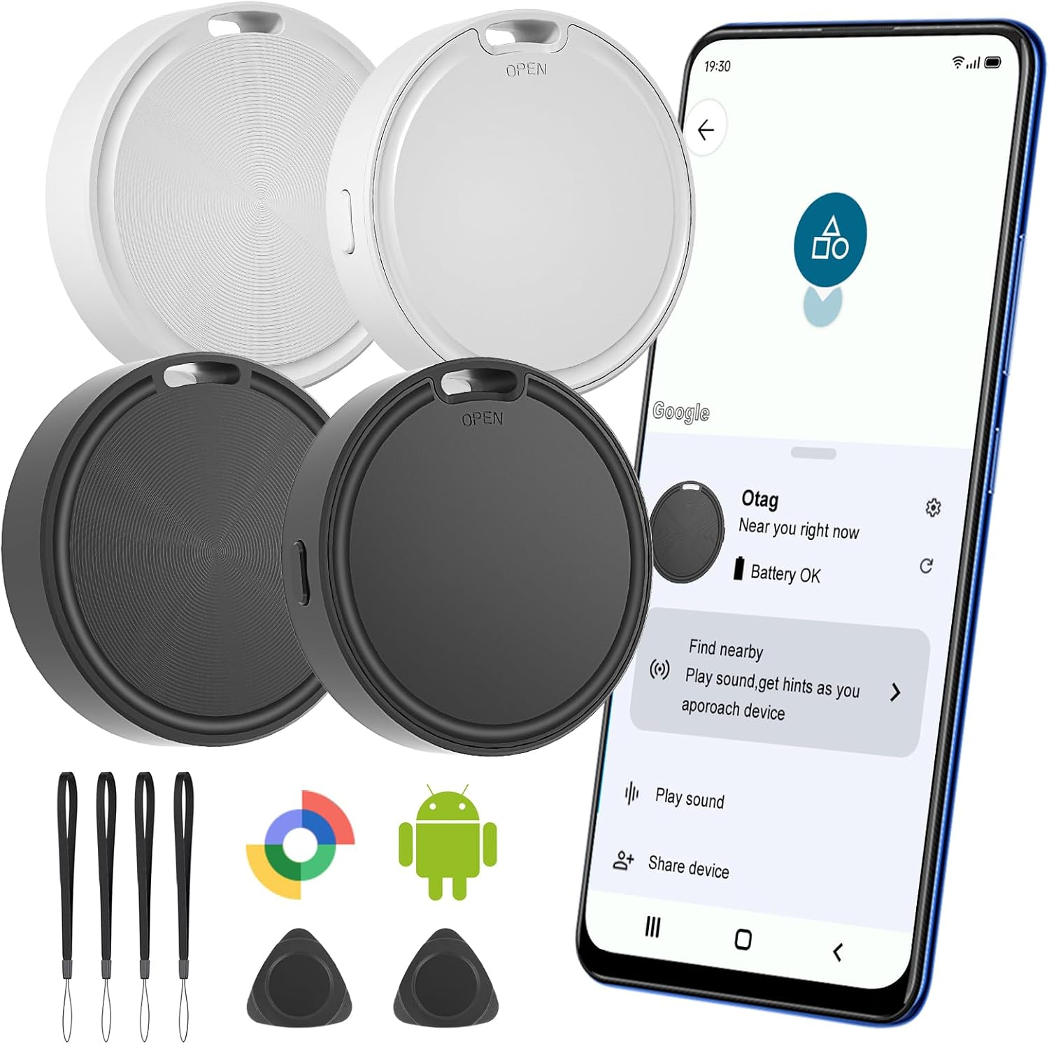 Poat Air Tracker Tag for Android, Smart Tag Luggage Works with Google Find My Device & Find Hub, Bluetooth Item Finder, Replaceable Battery, Waterproof, Item Finder for Keys, Luggage, Wallets & Pets image number 5