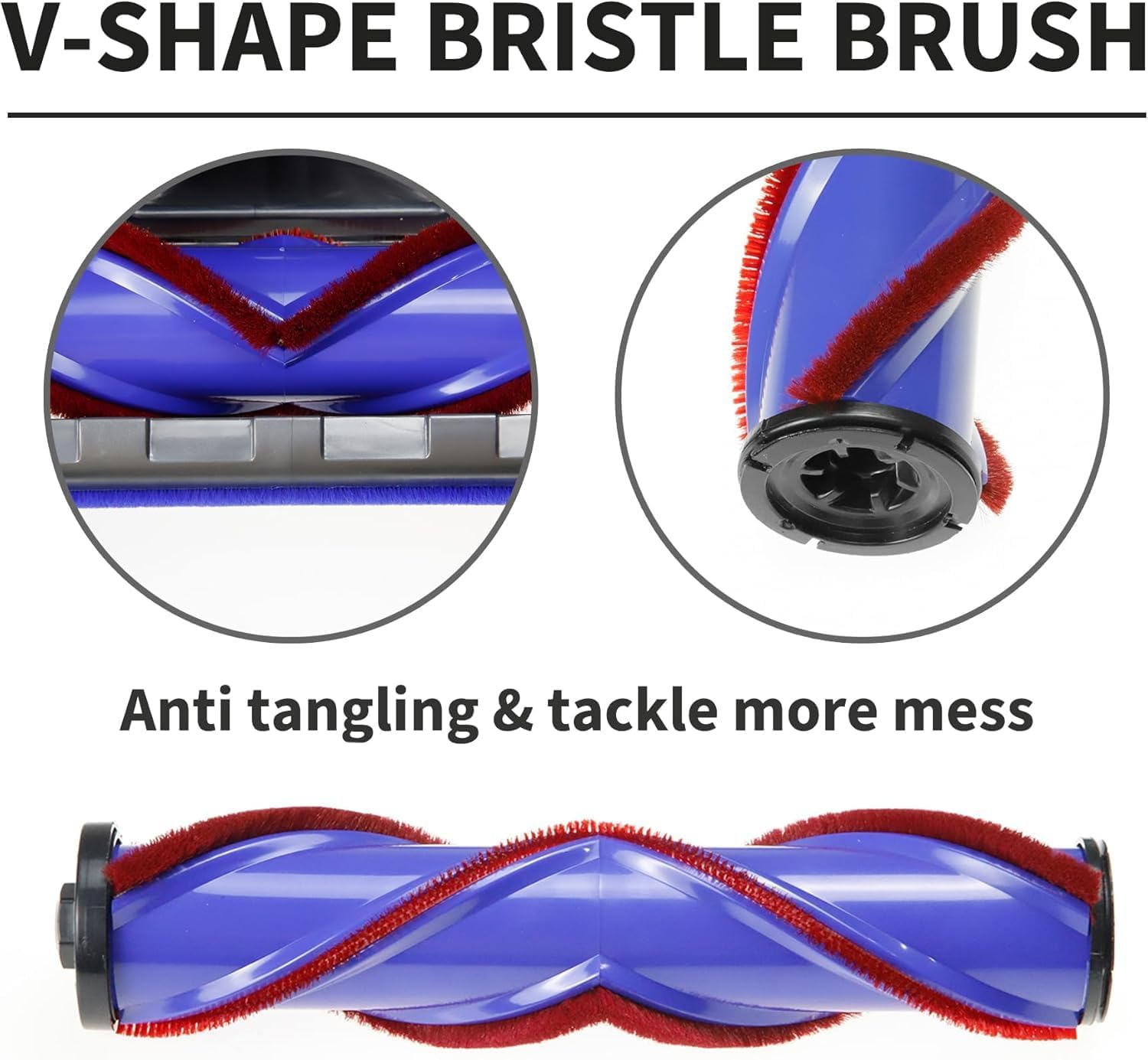 Vacuum Motorhead Compatible for Dyson V7 V8 V10 V11 V15 SV10 SV12 SV14 Animal Absolute Electric Head 4 LED V Shape Roller for Hard Floor Low Carpets image number 4