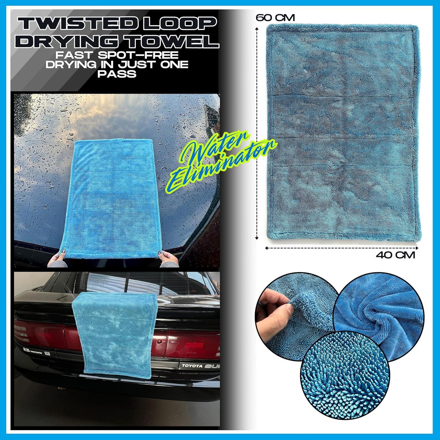 Premium Car Wash Kit 10Pcs | Wash Mitt, Detailing Mitt, Twisted Loop Drying Towel, Interior Duster, Glass Towels, Wheel and Detail Brush Set. Professional Exterior and Interior Car Care image number 4