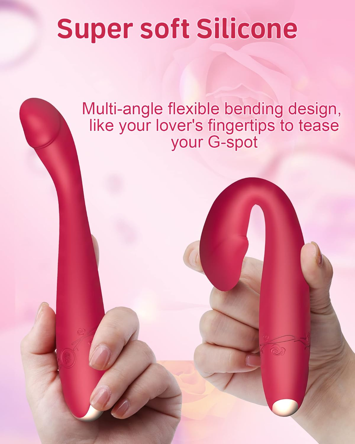 G Spot Vibrator Powerful Dildo - with 10 Vibration Modes & Heating Function, Bukinler Vibrating Personal Massager for Clitoris Vagina and Anal Stimulation, Clitoral Vibrator Adult Female Sex Toys & Game (Red) image number 2