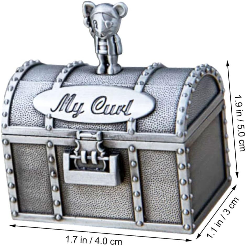 2Pcs Baby Teeth Storage Boxes and Baby Curl Tooth Keepsake Holder for Newborn Memory Preservation Metal Suitable for Infant Storage image number 2