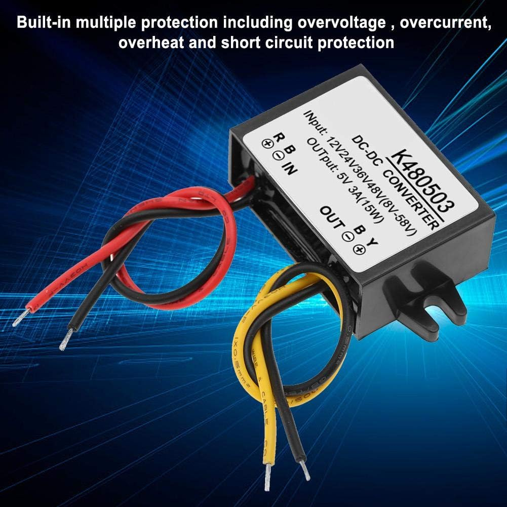 DC-DC 12V/24V/36V/48V to 5V 3A Voltage Converter Step down Power Transformer Supply Module 15W image number 4